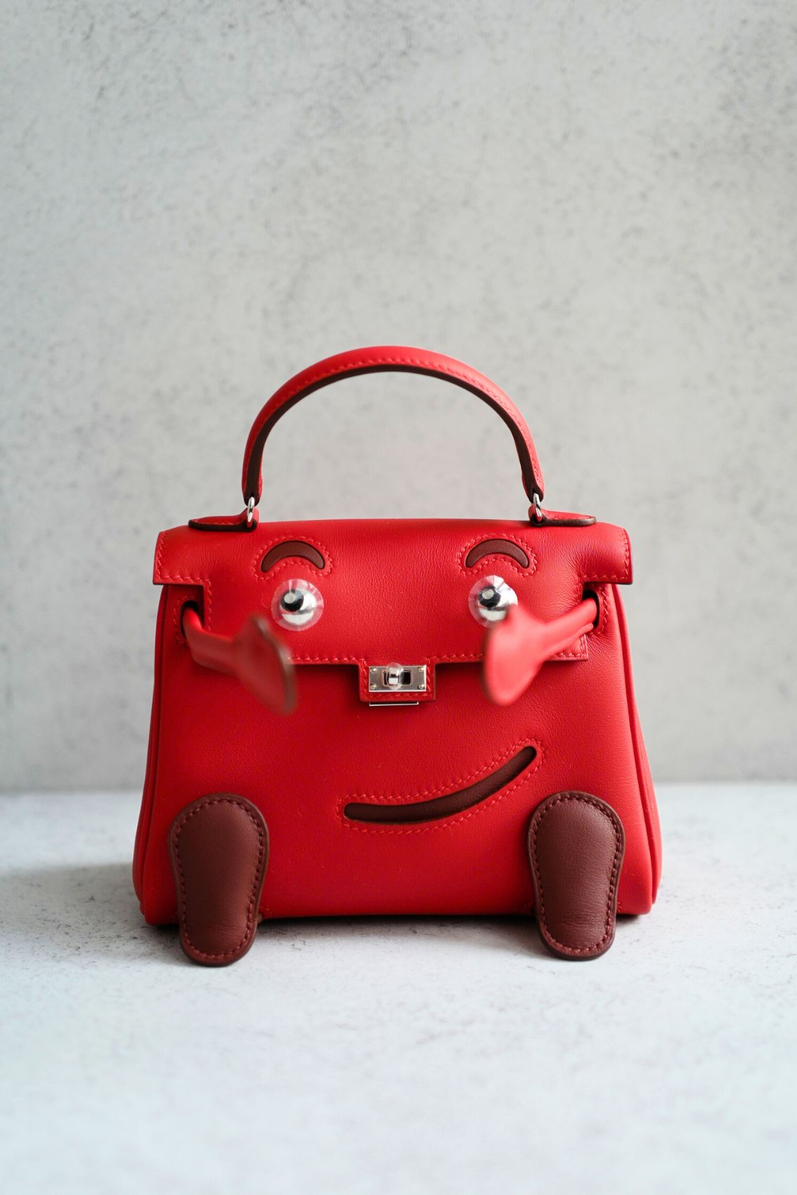 Hermès Kelly Doll Rouge De Coeur Swift Calfskin PHW G Stamp