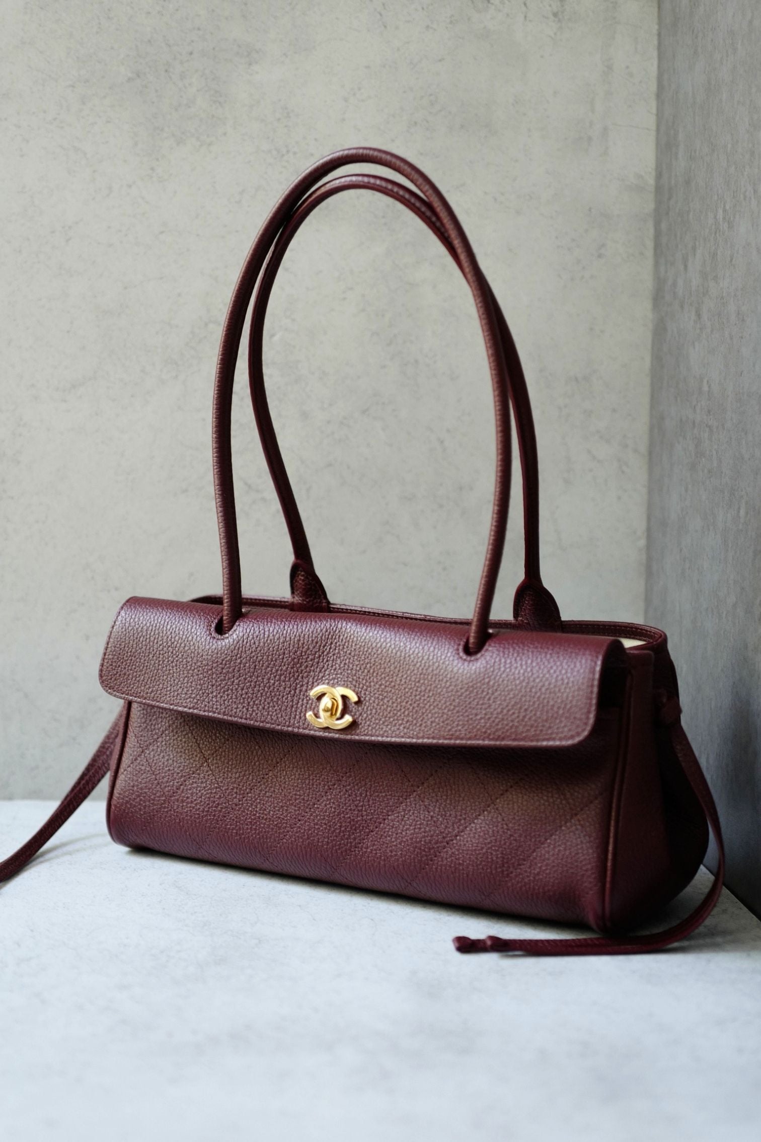 Chanel 26s Small Shopping Bag Matthieu Blazy Dark Burgundy Calfskin GHW