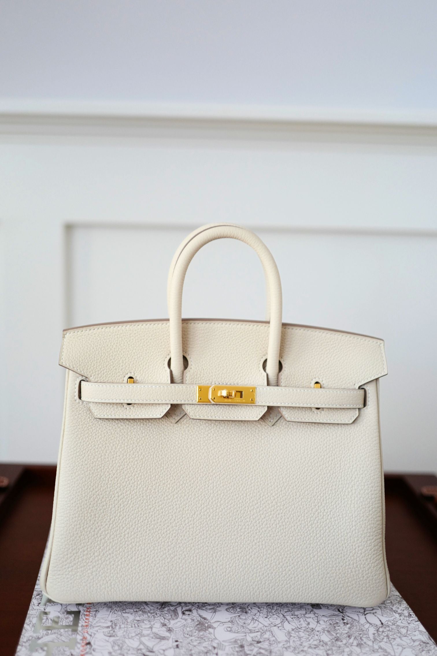 BNIB Hermes Birkin 25 Craie Togo Leather Gold Hardware G Stamp 2026