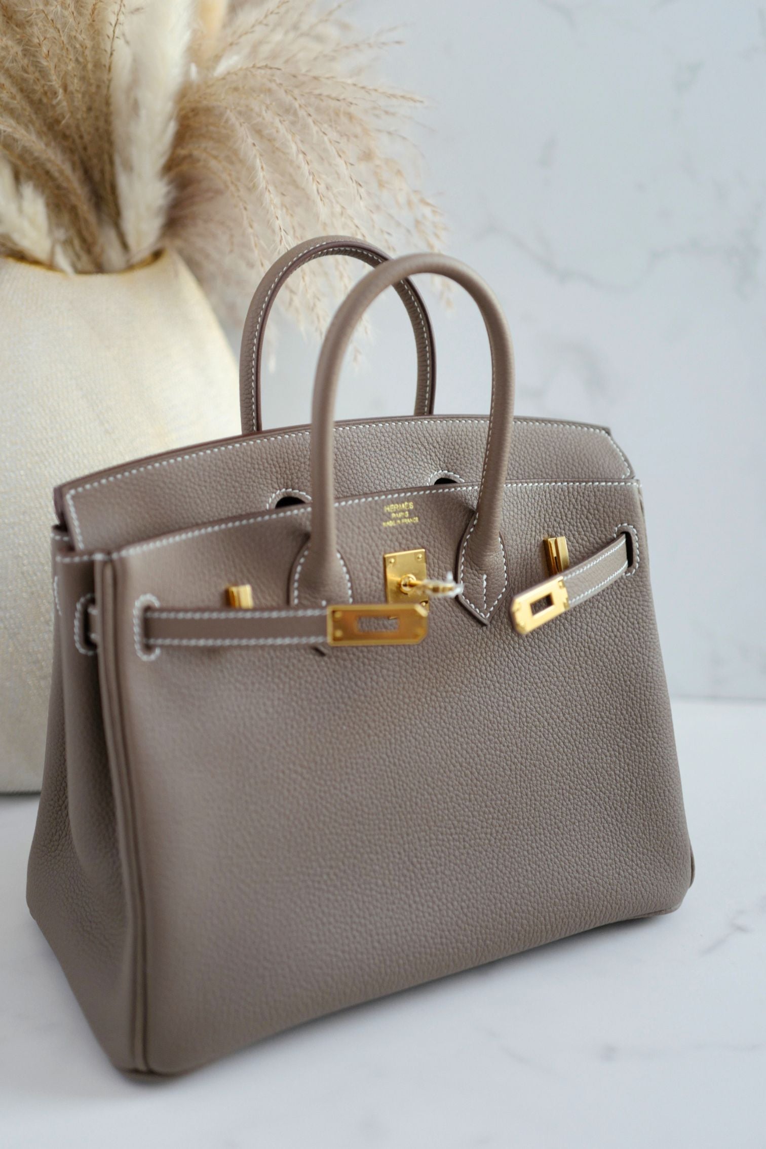 Hermes Birkin 25 Etoupe Togo Leather Gold Hardware K Stamp 2025