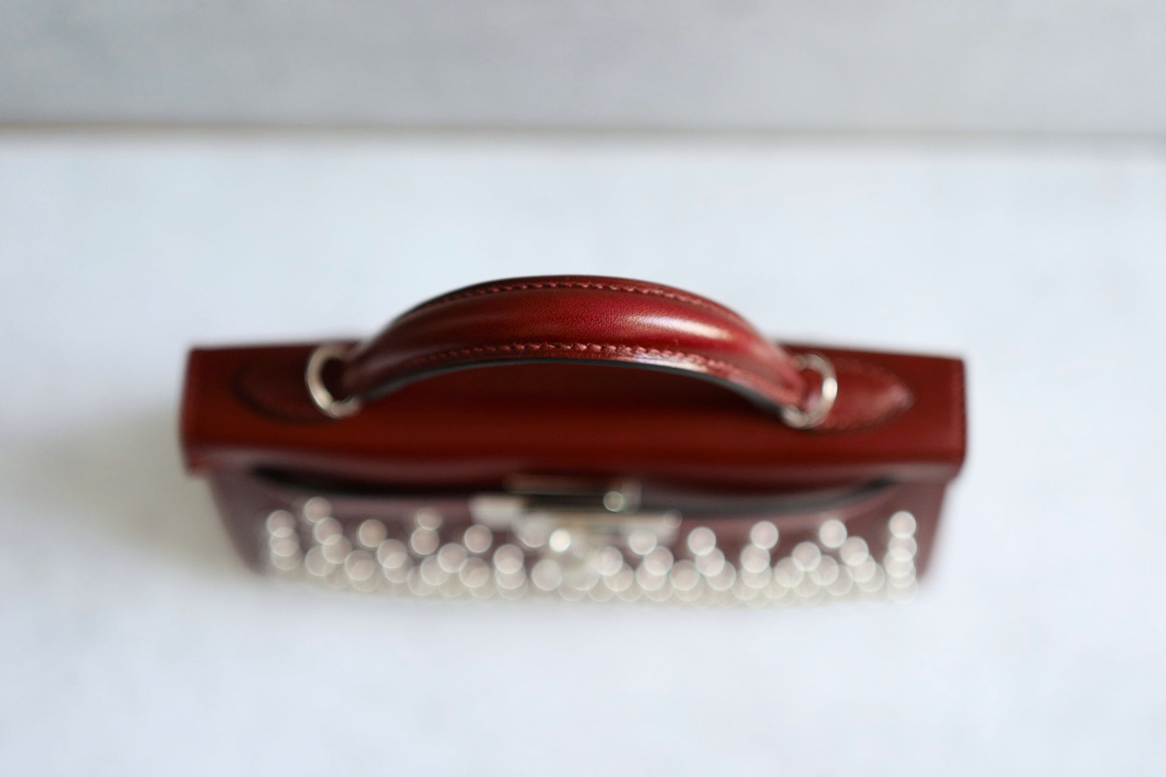 Hermès Kelly 20 Clouté Rouge H Palladium Hardware Stamp K