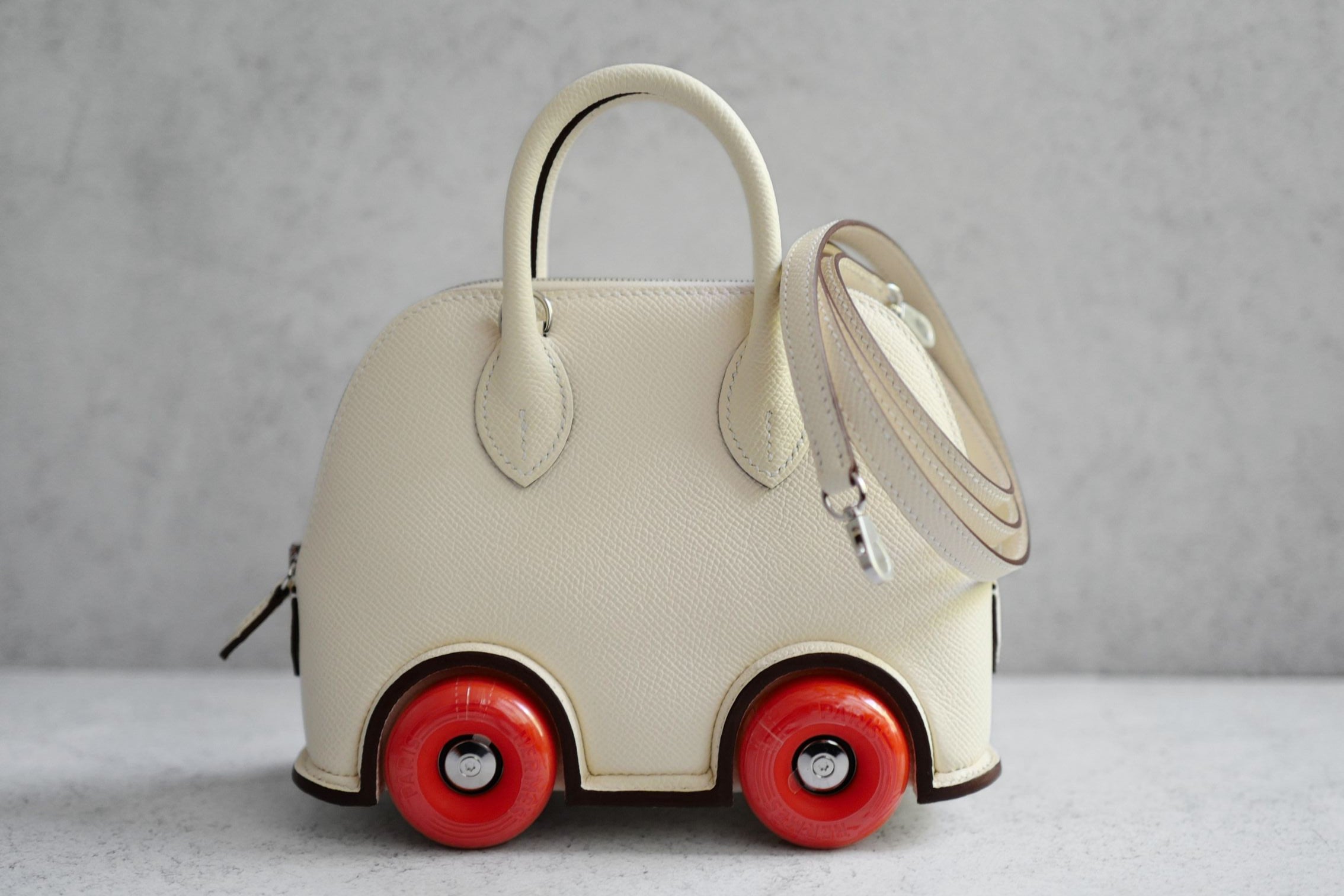 Hermès Bolide on Wheels Bag Nata Orange Epsom Calfskin Palladium HW G Stamp