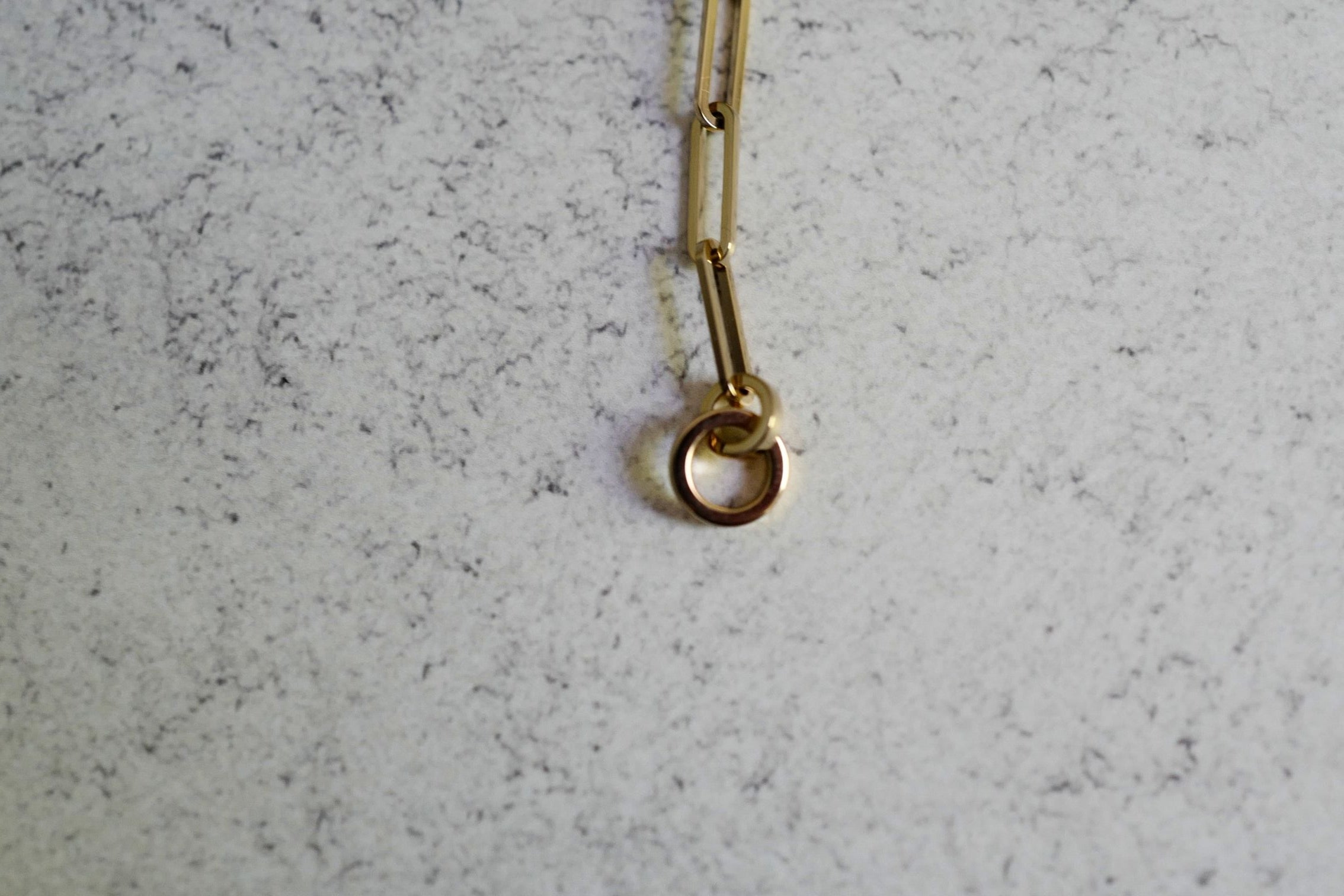Hermès Kelly Chaine Lariat Necklace 18K Yellow Gold 41 Diamonds Size 40