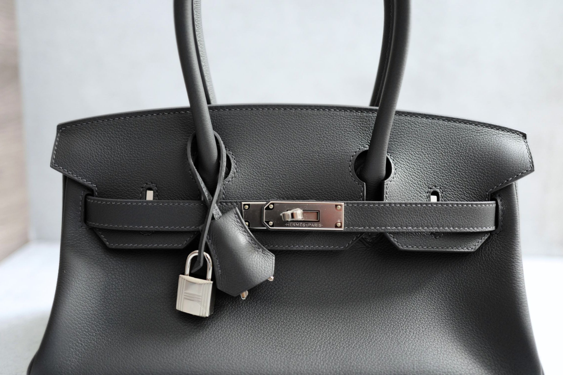 Hermès Birkin Shoulder Light Ardoise Veau Leather PHW K Stamp