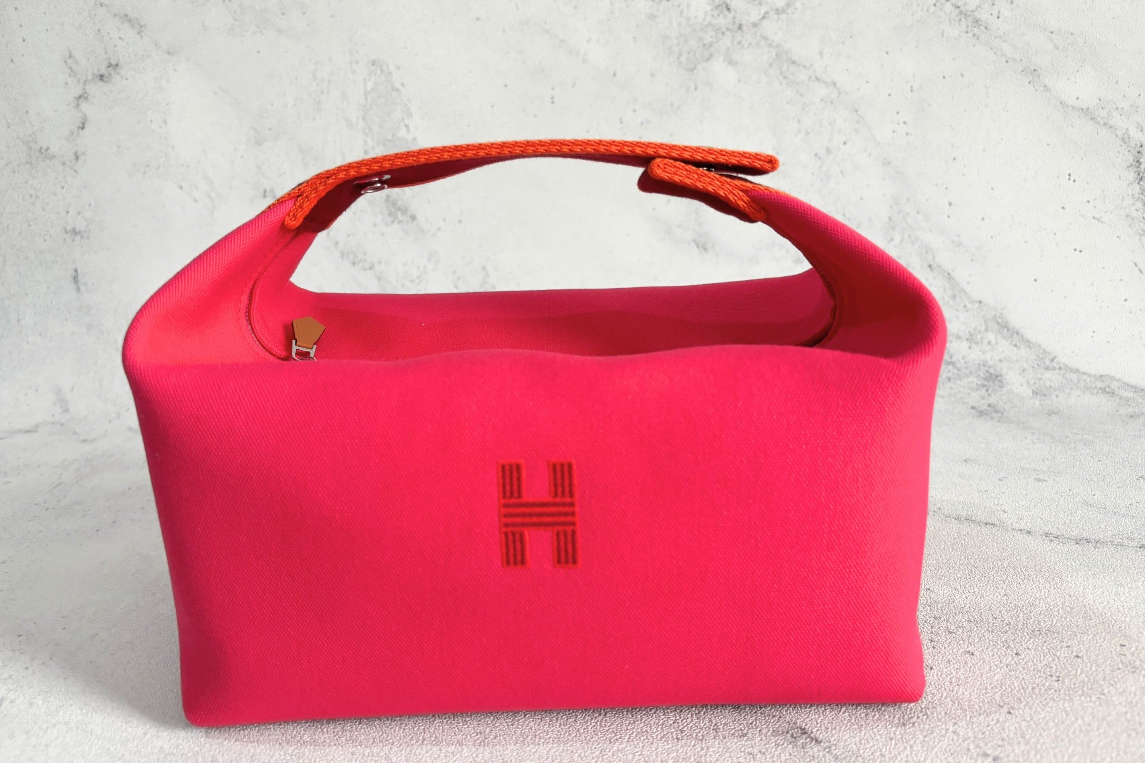 NEW Hermes Bride a Brac Case Large Model Hibiscus 100% Cotton