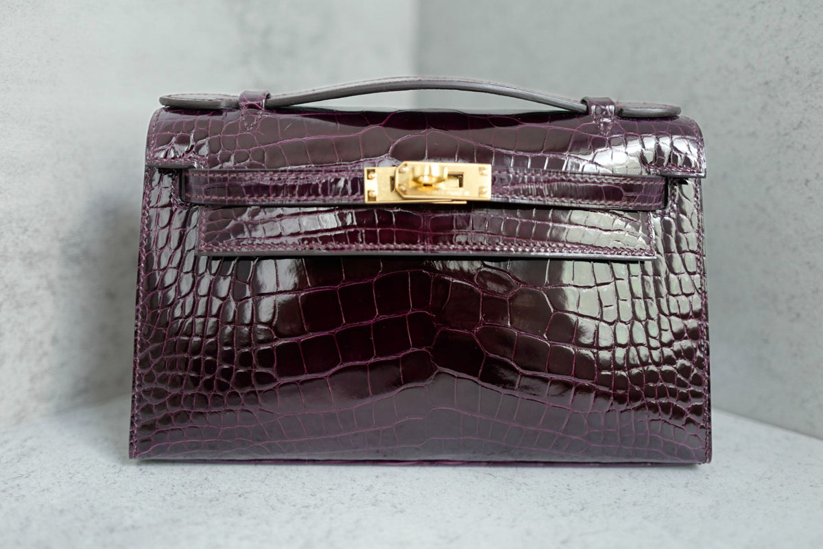 Hermes Kelly Pochette Bordeaux Mississippiens Alligator GHW G Stamp 2026
