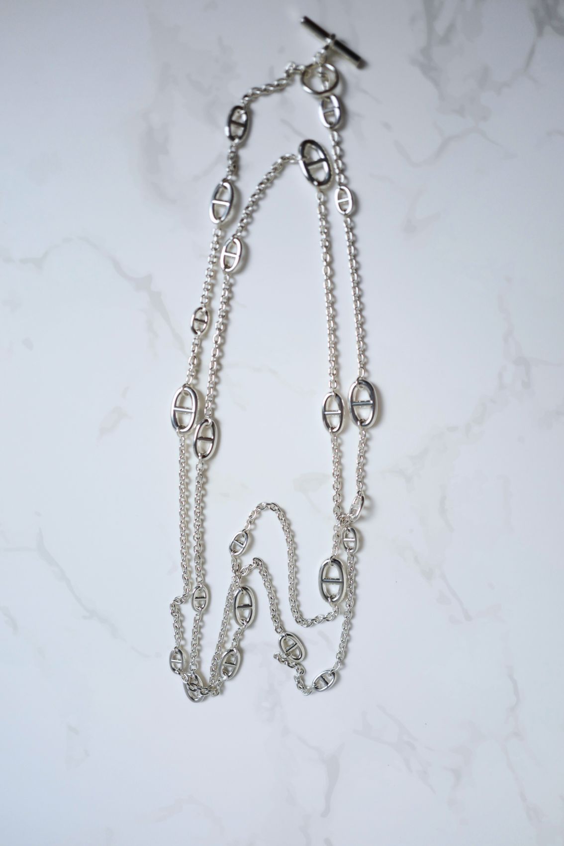 Hermès Farandole Long Necklace 160 Sterling Silver