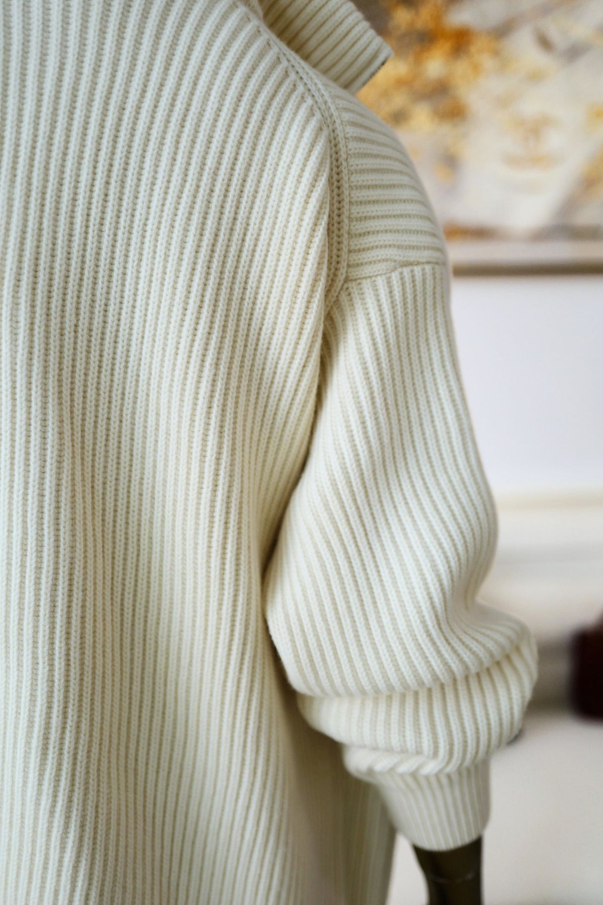 NEW Hermes Blouson Cardigan Blanc Naturel Wool Knit H Leather Pocket Size 34