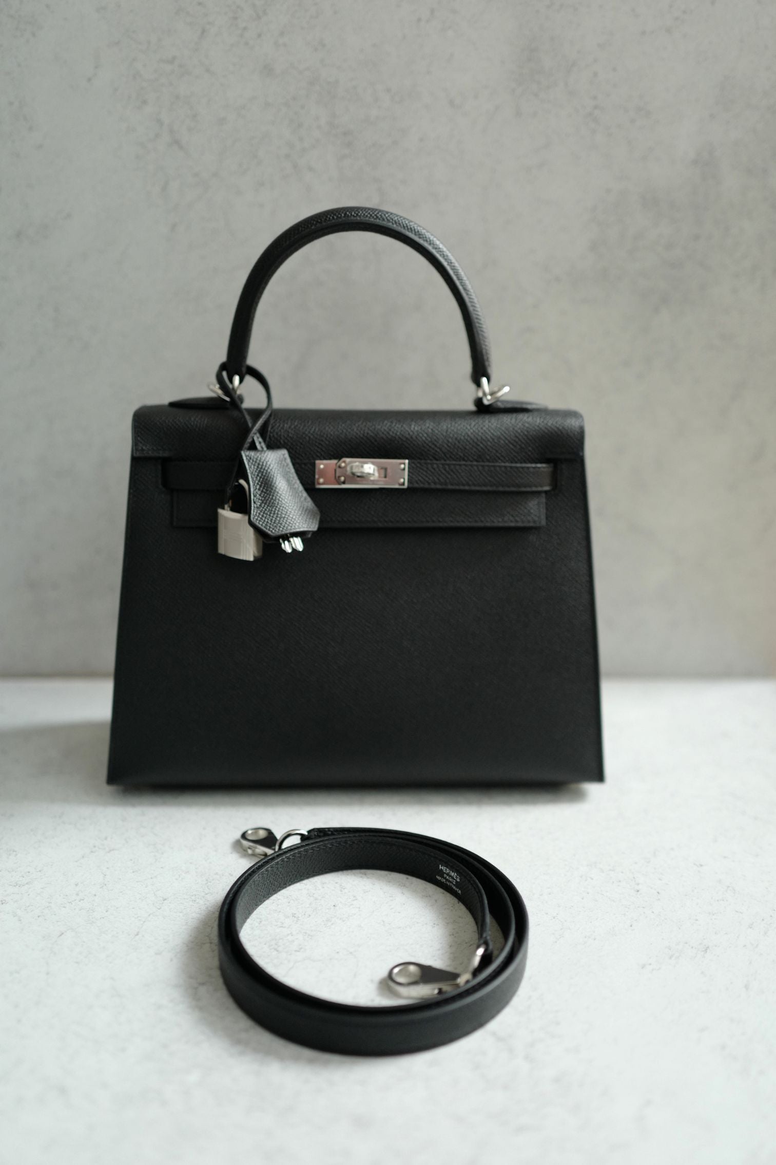 BNIB Hermes Kelly 25 Black Epsom Sellier Palladium Hardware Stamp G 2026