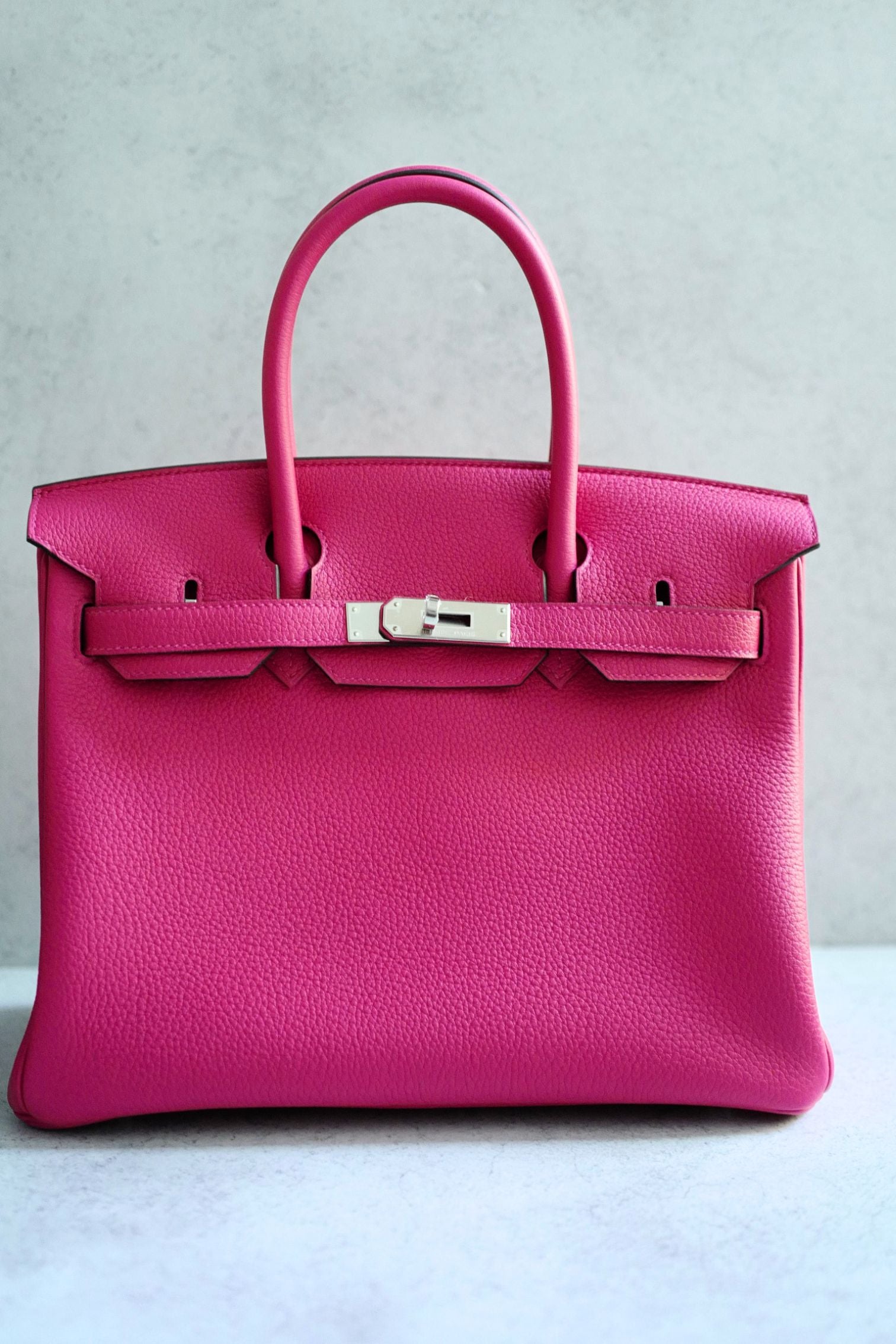 Hermès Birkin 30 Rose Mexico Togo Leather Palladium Hardware K Stamp