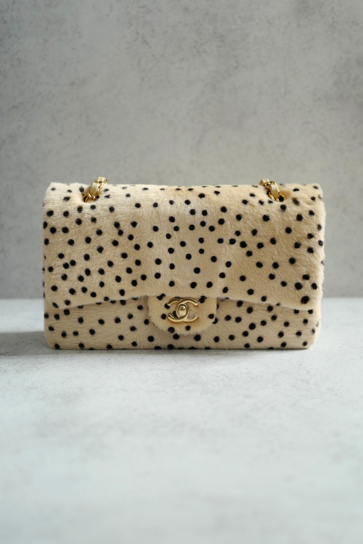 Chanel 26A Métiers d’Art Classic Flap Leopard Pony Lambskin Light Beige & Black