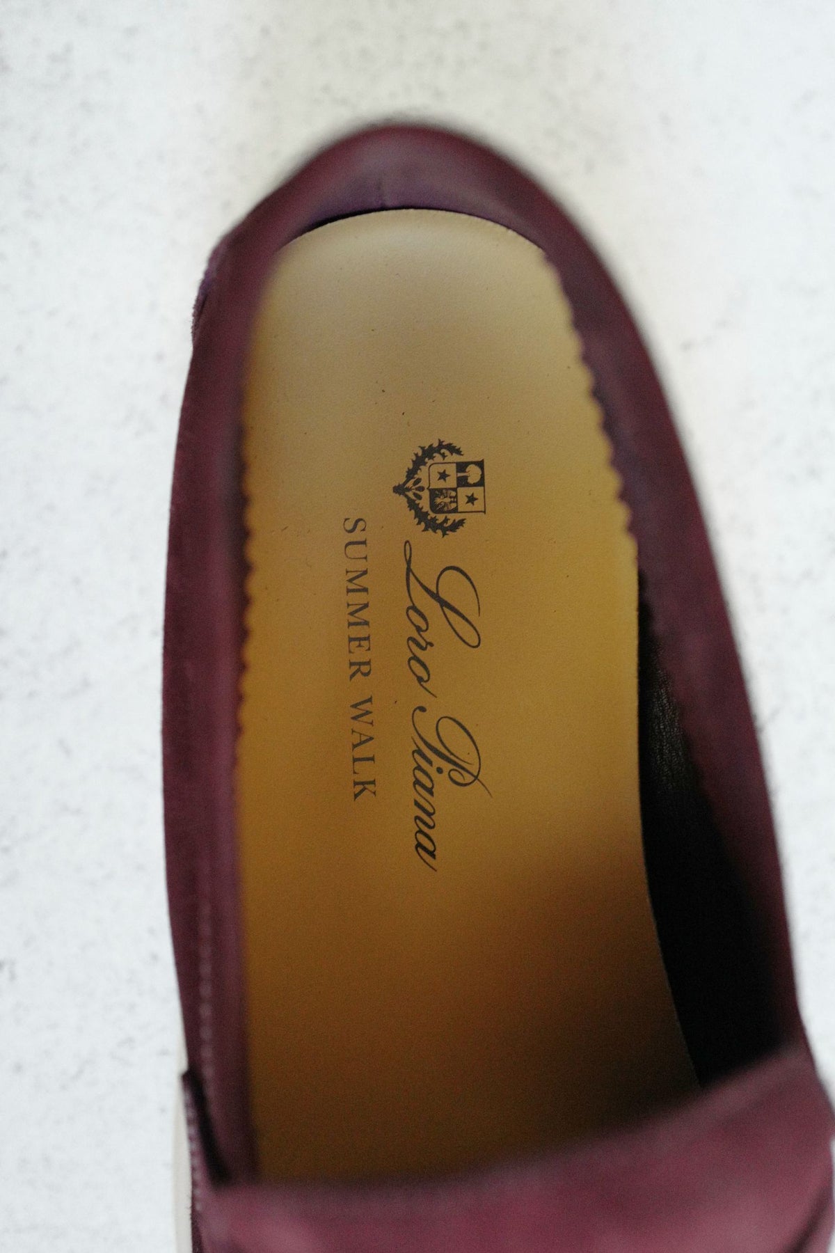 BNIB Loro Piana Summer Charms Walk Loafer Burgundy Suede Calfskin Size 37.5