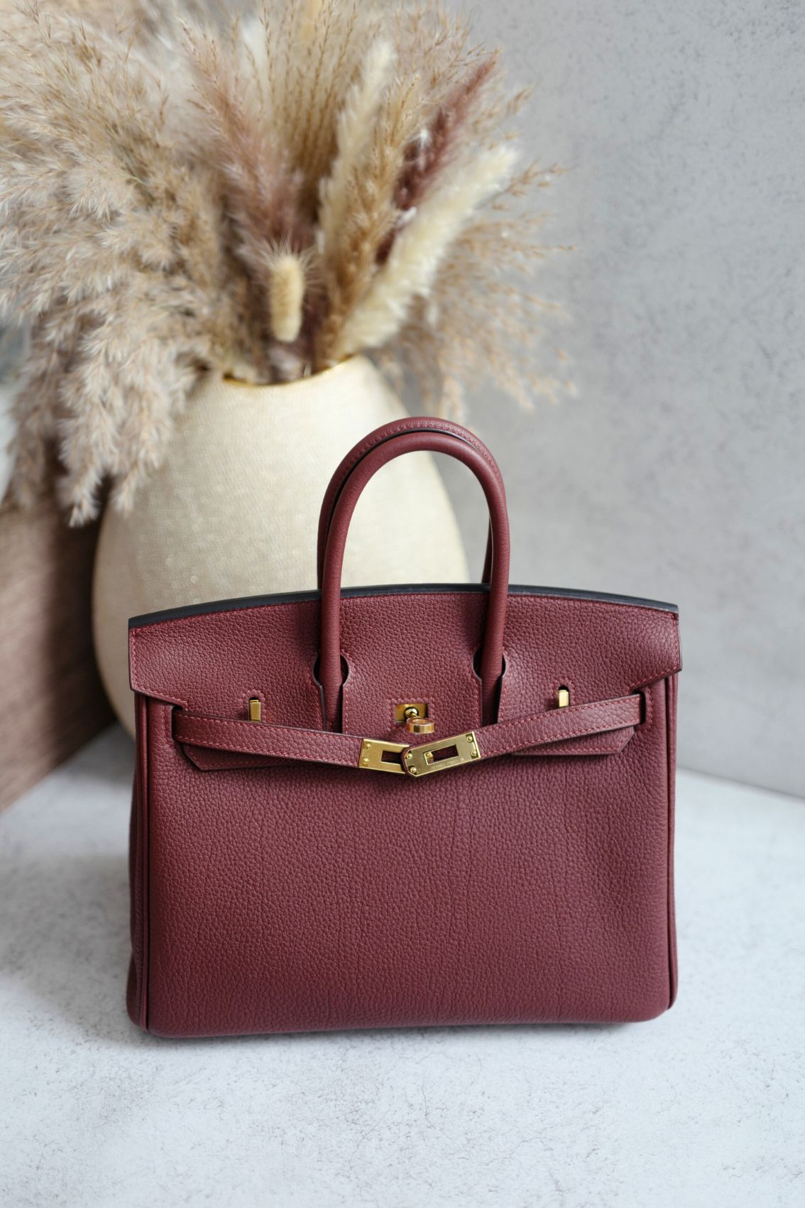Hermes Birkin 25 Rouge H Togo Leather Gold Hardware K Stamp 2025