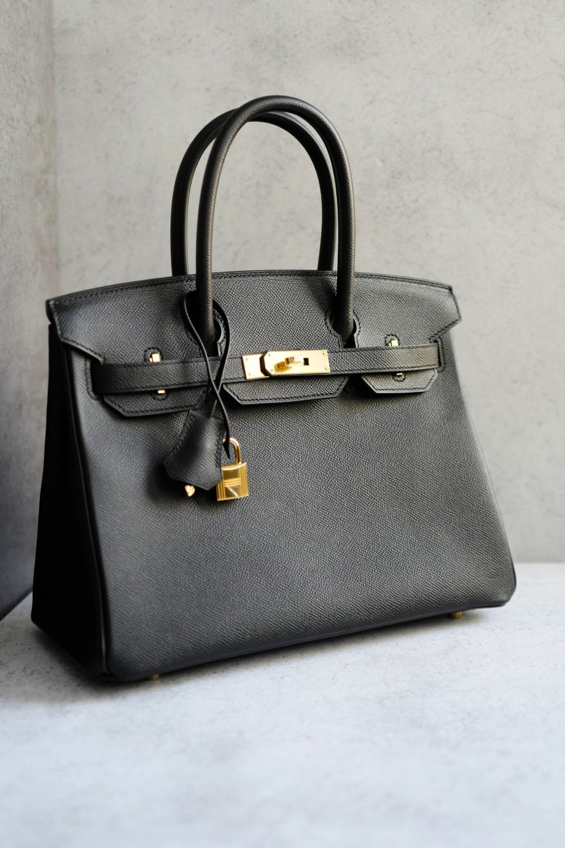 Hermès Birkin 30 Black Epsom Leather Gold Hardware D Stamp 2019