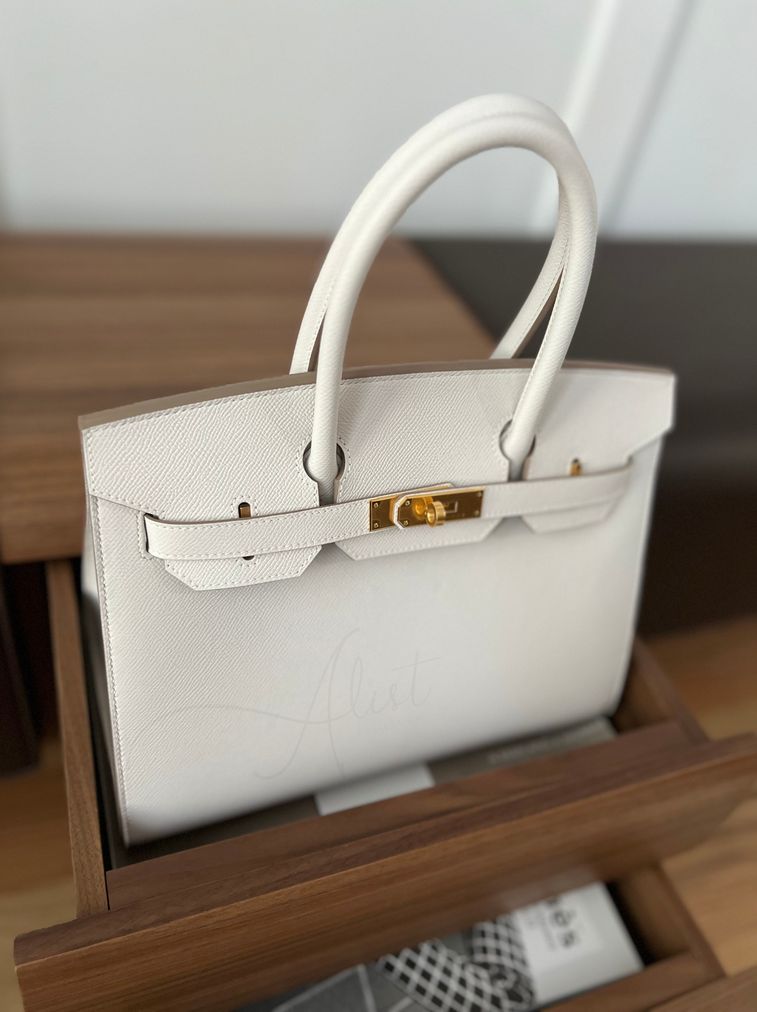 BNIB Hermes Birkin 30 In Gris Pale White Epsom Sellier Gold HW Complete 2024