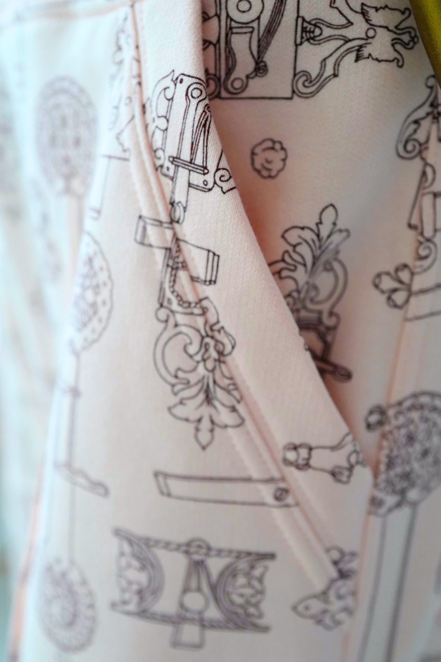 Hermes Wide Pants ‘Ferronnerie Remix’ Rose Opaline Cotton Size 34