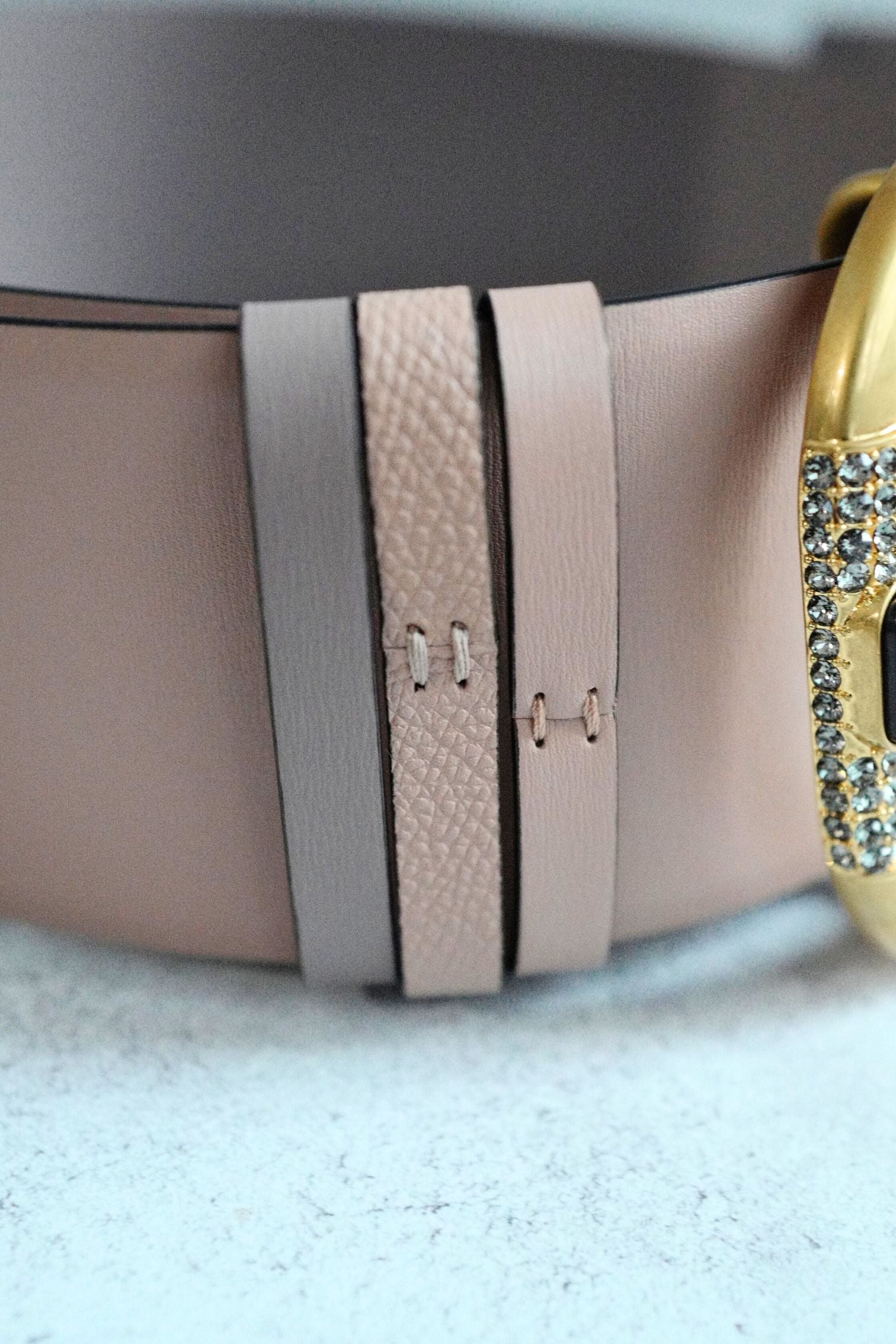 Valentino Vlogo Crystal Embellished Reversible Leather Belt Women's