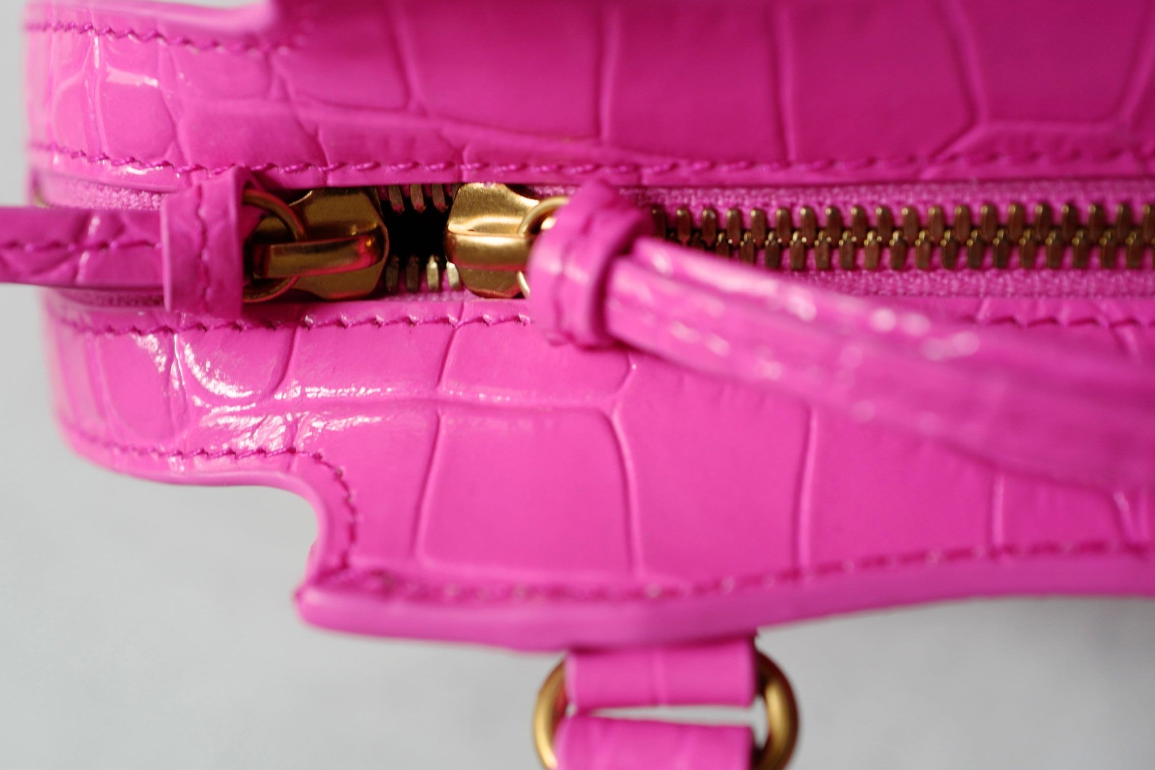 Balenciaga Neo Classic Nano Size In Bright Pink Croco Leather