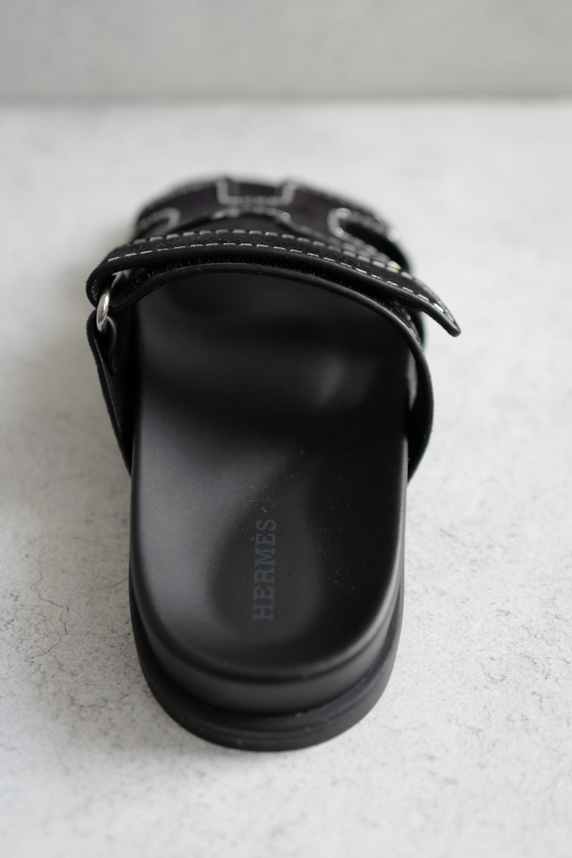 *BNIB* Hermes Womens Chypre Noir with Rhinestone Detail Calfskin Suede Size 37