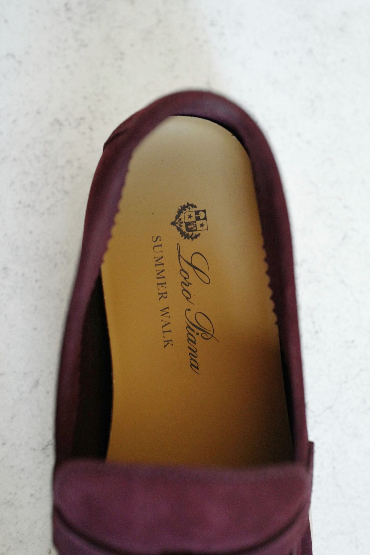 BNIB Loro Piana Summer Charms Walk Loafer Burgundy Suede Calfskin Size 37.5
