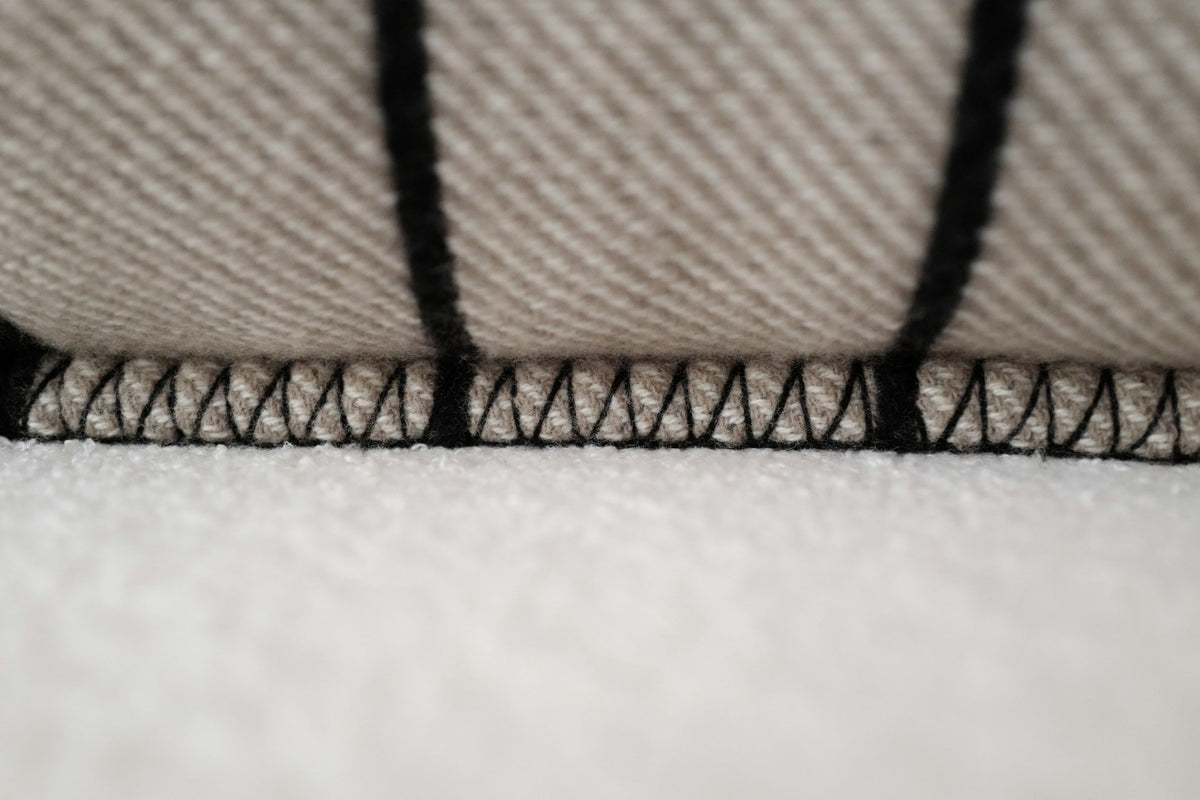 New Hermes Avalon III Jacquard Cushion Petit Modele Wool Cashmere Ecru Noir