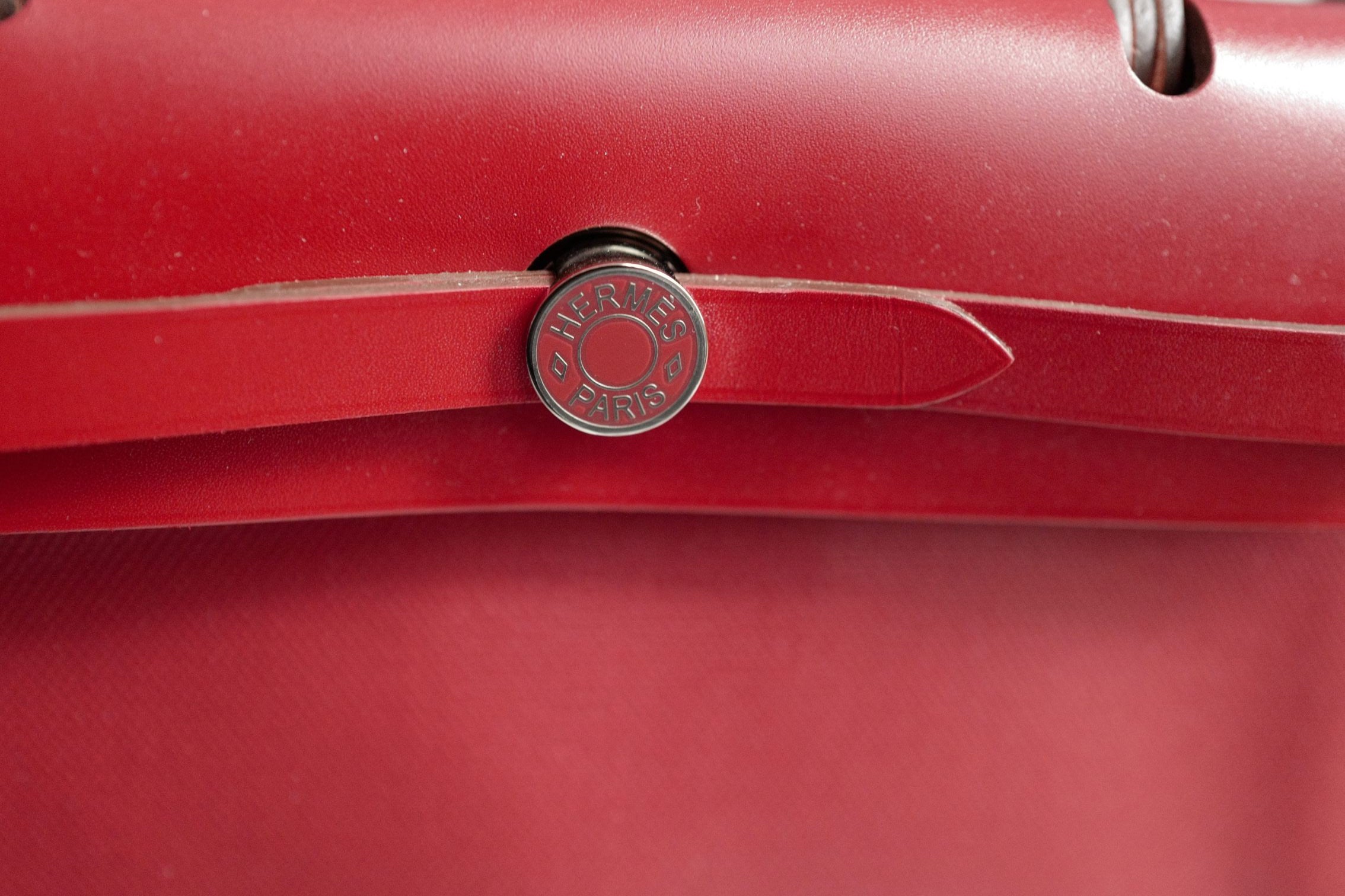 BNIB Hermes Herbag Zip 31 Berline Rouge Piment Waterproof