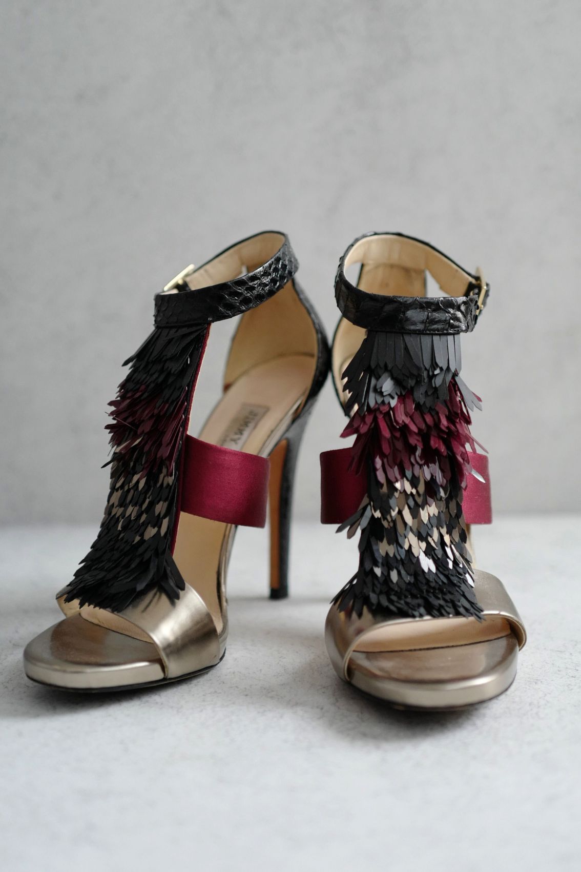 Preloved Jimmy Choo Heels Fedora Razor Sequins size 36.5