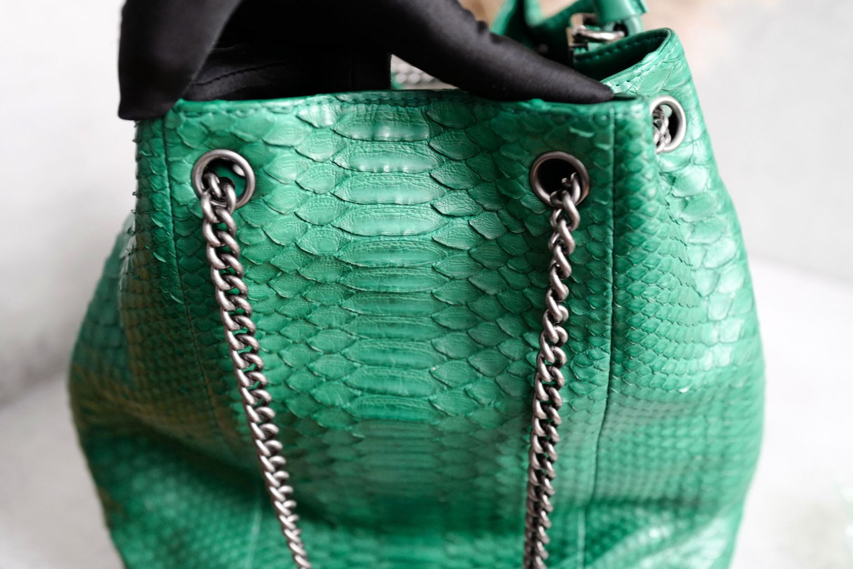 Chanel Gabrielle Backpack Drawstring bag In Phyton Exotic Rare Limited Edition