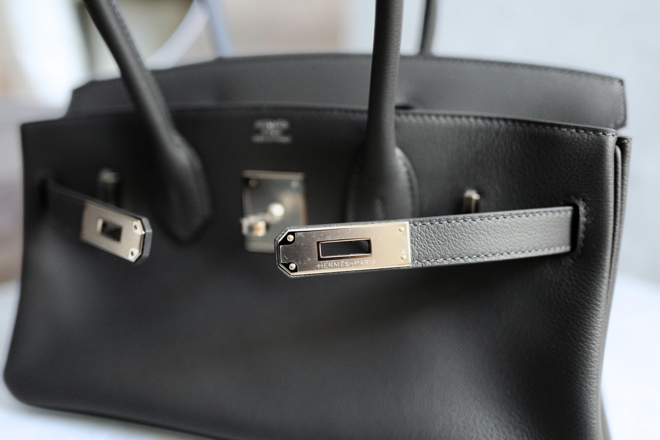 Hermès Birkin Shoulder Light Ardoise Veau Leather PHW K Stamp