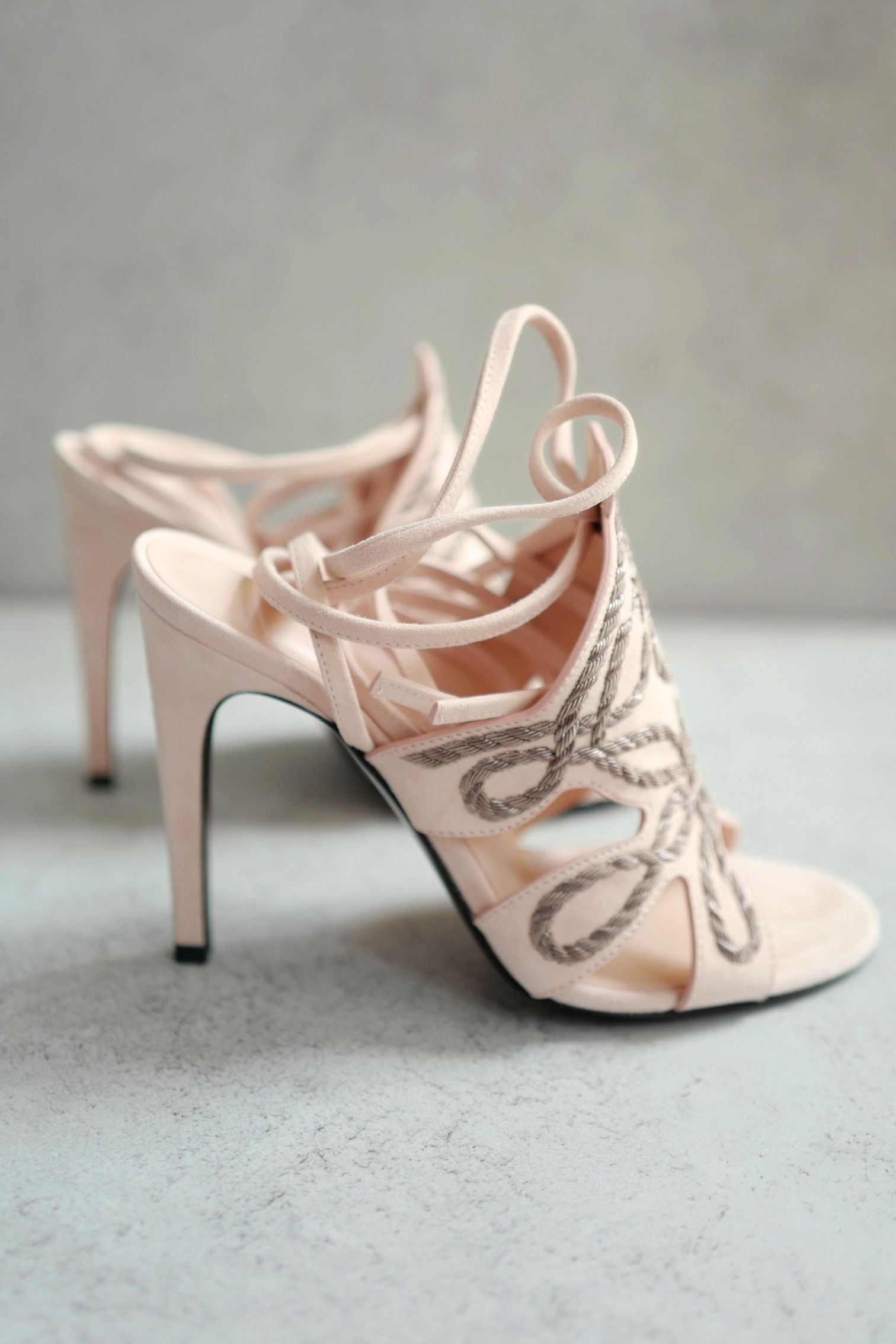 BNIB Hermes Mythic 105 Sandal Rose Palomino Suede High Heels Size 38