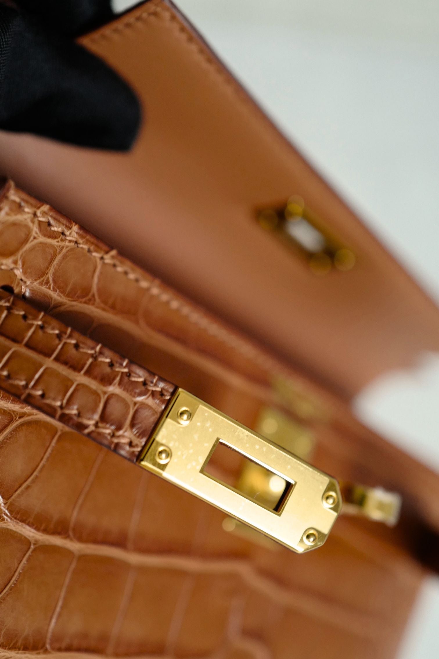 Hermès Mini Kelly Gold Sellier Alligator Mississippiens GHW G Stamp
