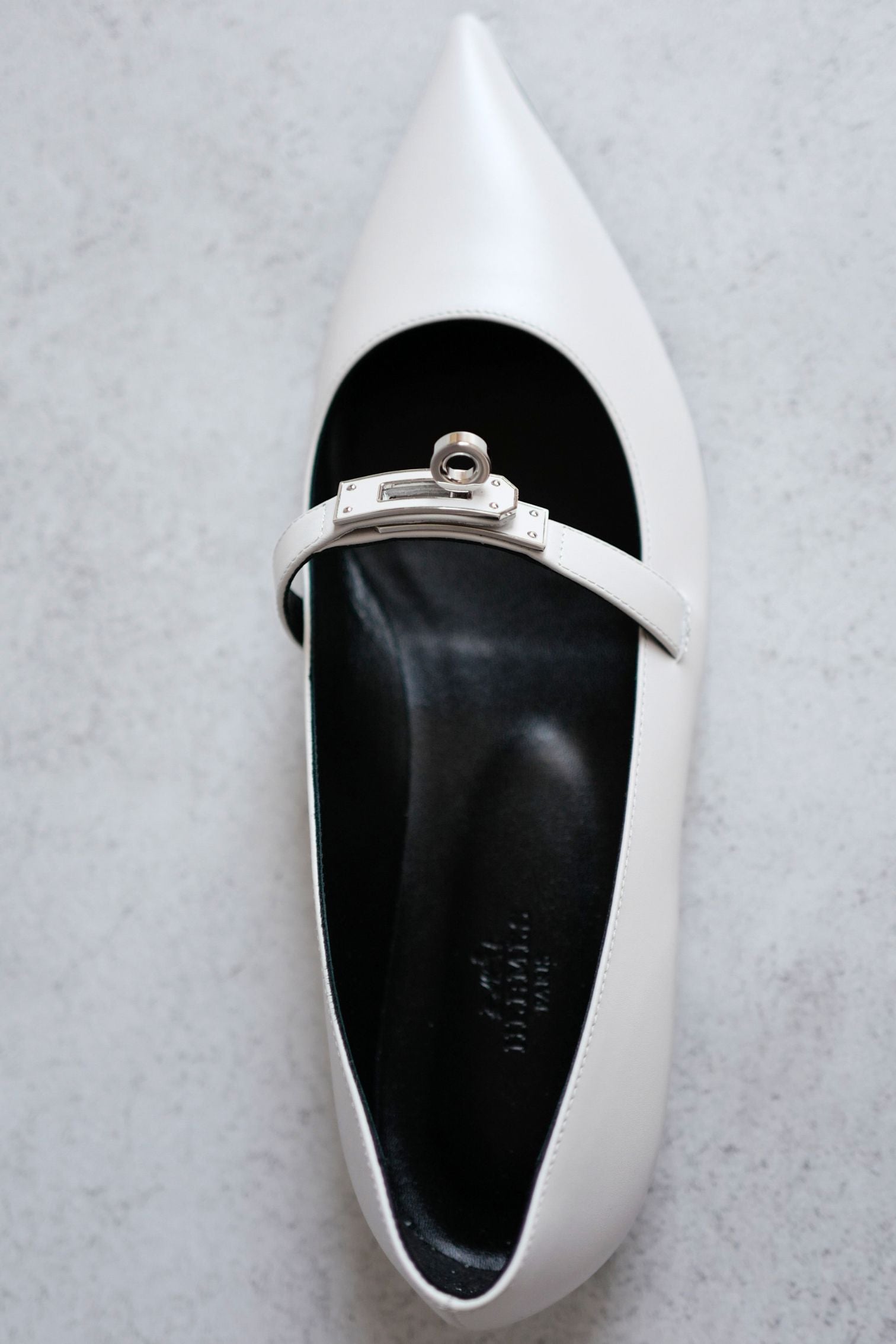 Hermès Kelly Ballet Flats Gris Clair Calfskin Leather Size 38