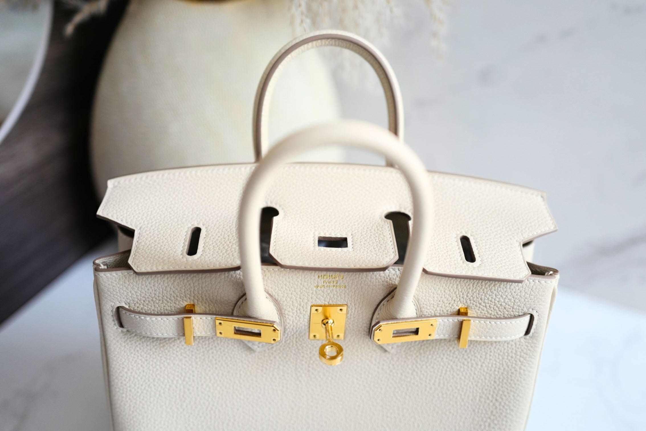 BNIB Hermes Birkin 25 Craie Togo Leather Gold Hardware G Stamp 2026