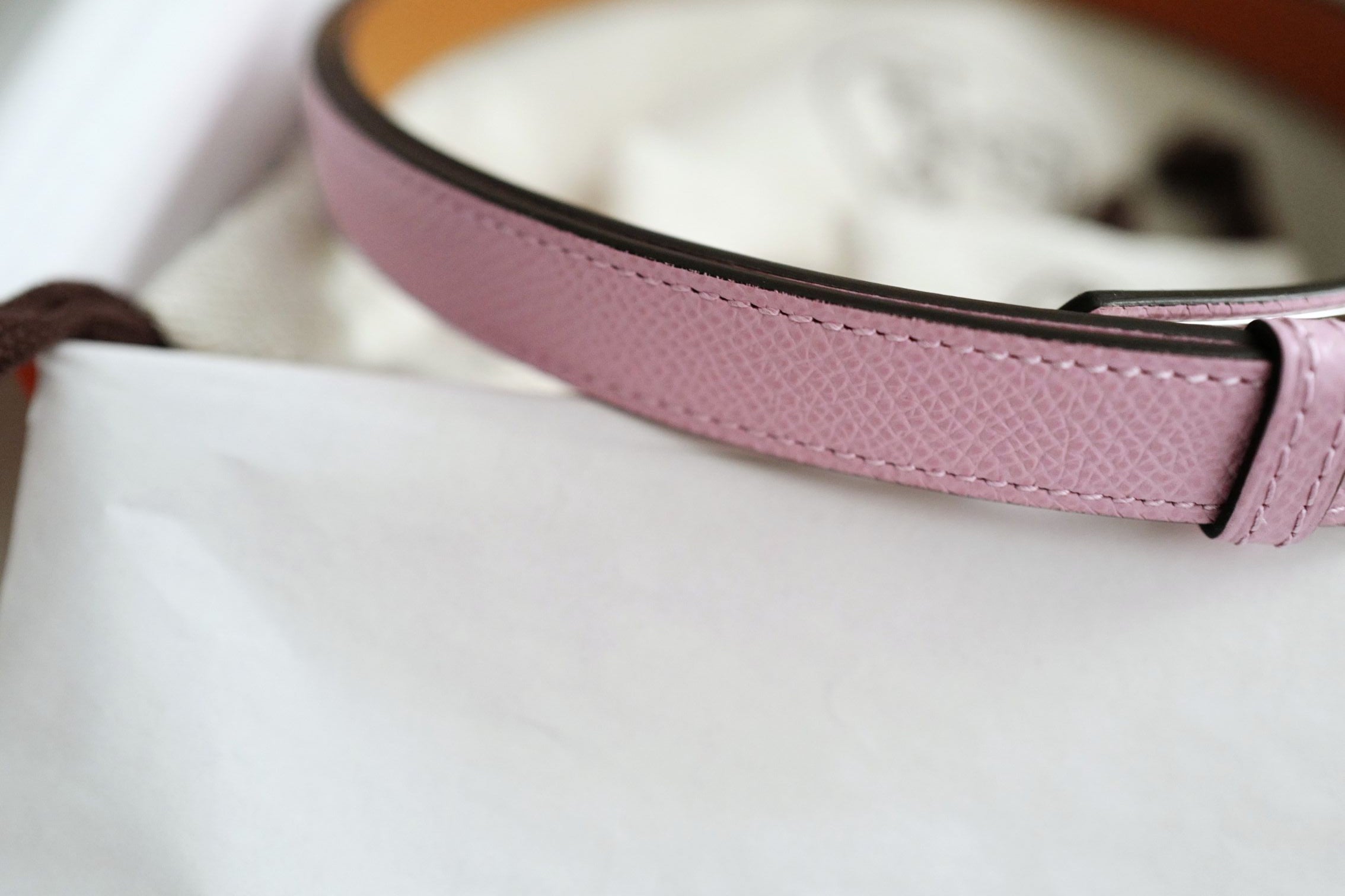 BNIB Hermès Kelly 18 Belt Epsom in Mauve Sylvestre Palladium Hardware 2026
