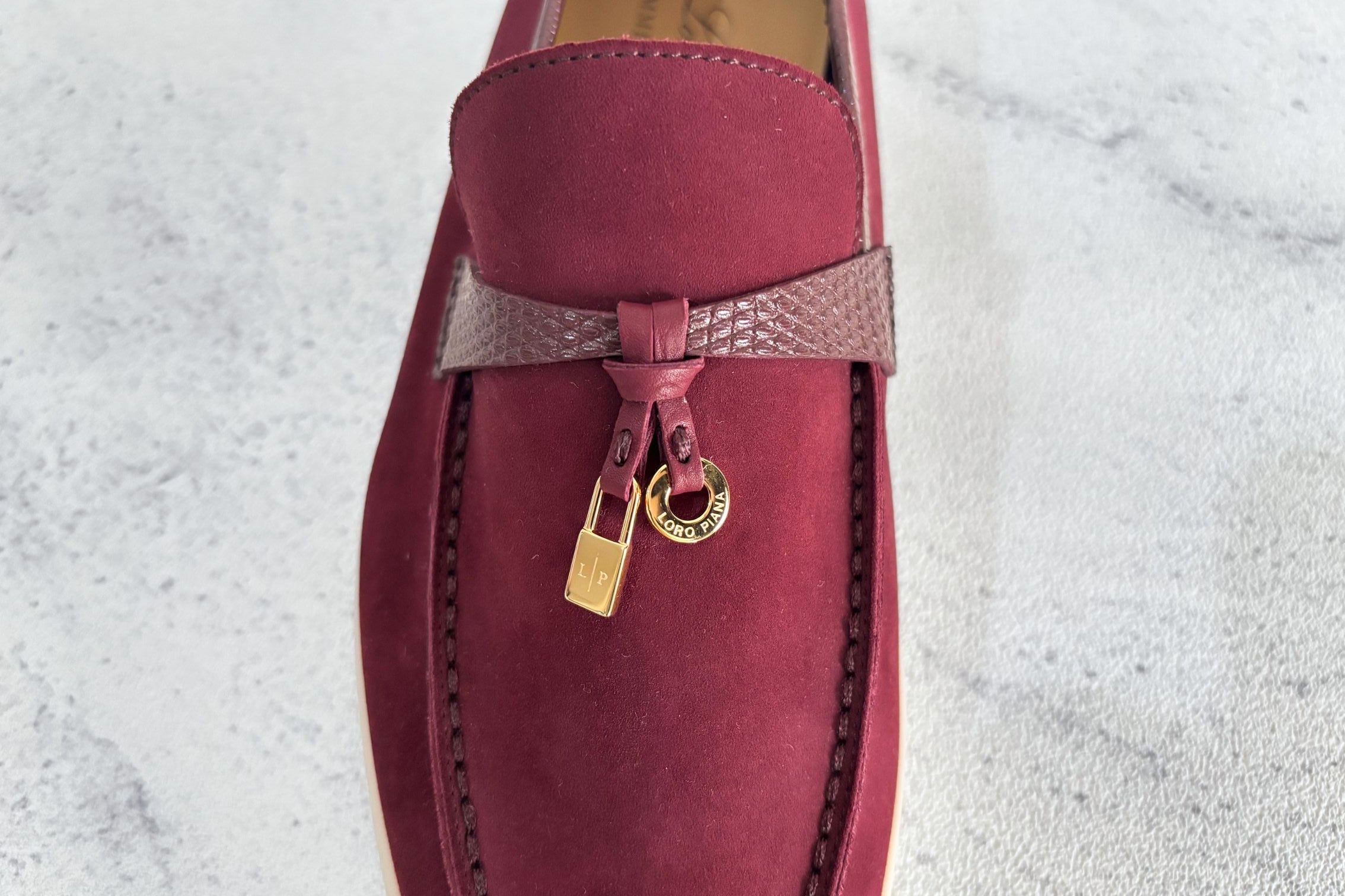 Loro Piana Summer Charms Walk Loafers Azuki Beans Lizard/Suede 37 Limited Ed