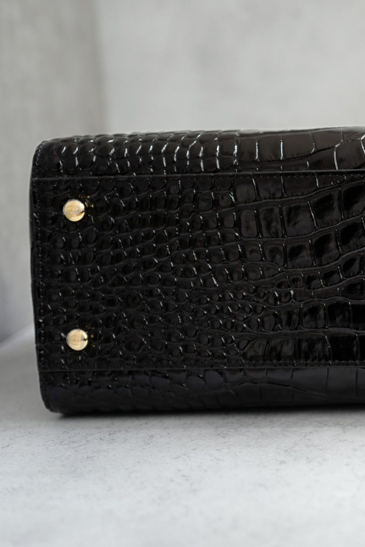 Chanel 26k Matthieu Blazy's Small Tote Black Crocodile Embossed Calfskin GHW