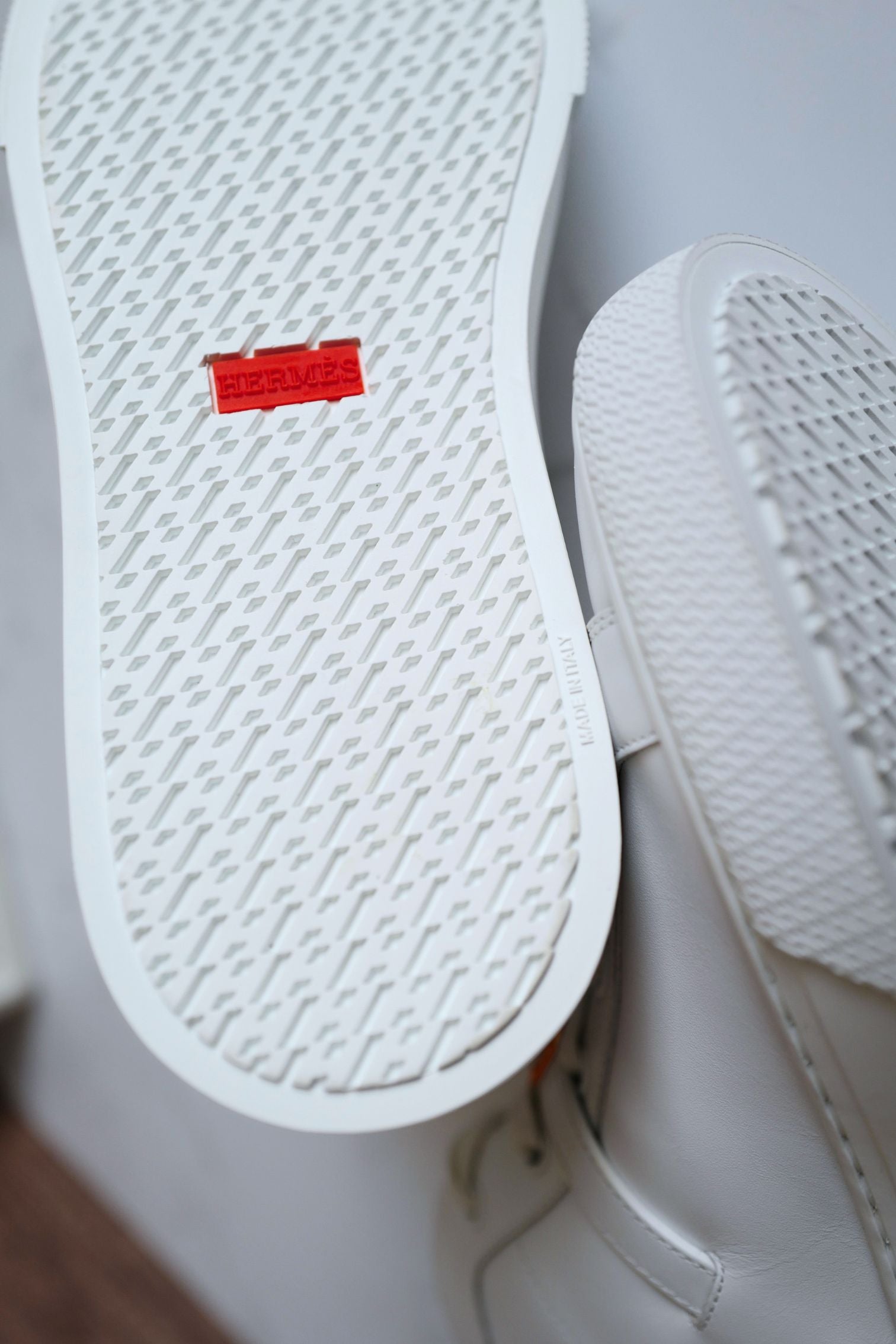 Hermès Daydream Sneaker White Leather Rose Gold Kelly Buckle Size 39.5