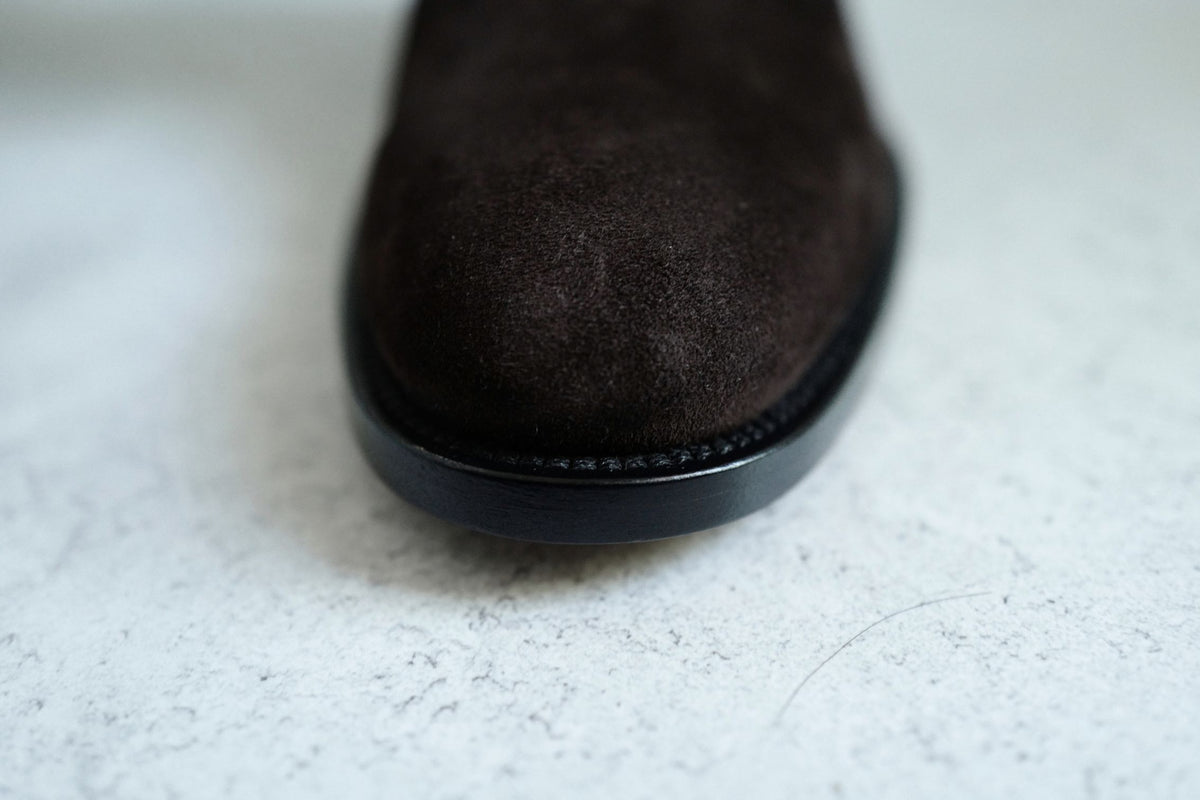 Hermès Jumping Matrix Goatskin Suede Boots Marron with Permabrass HW Size 38
