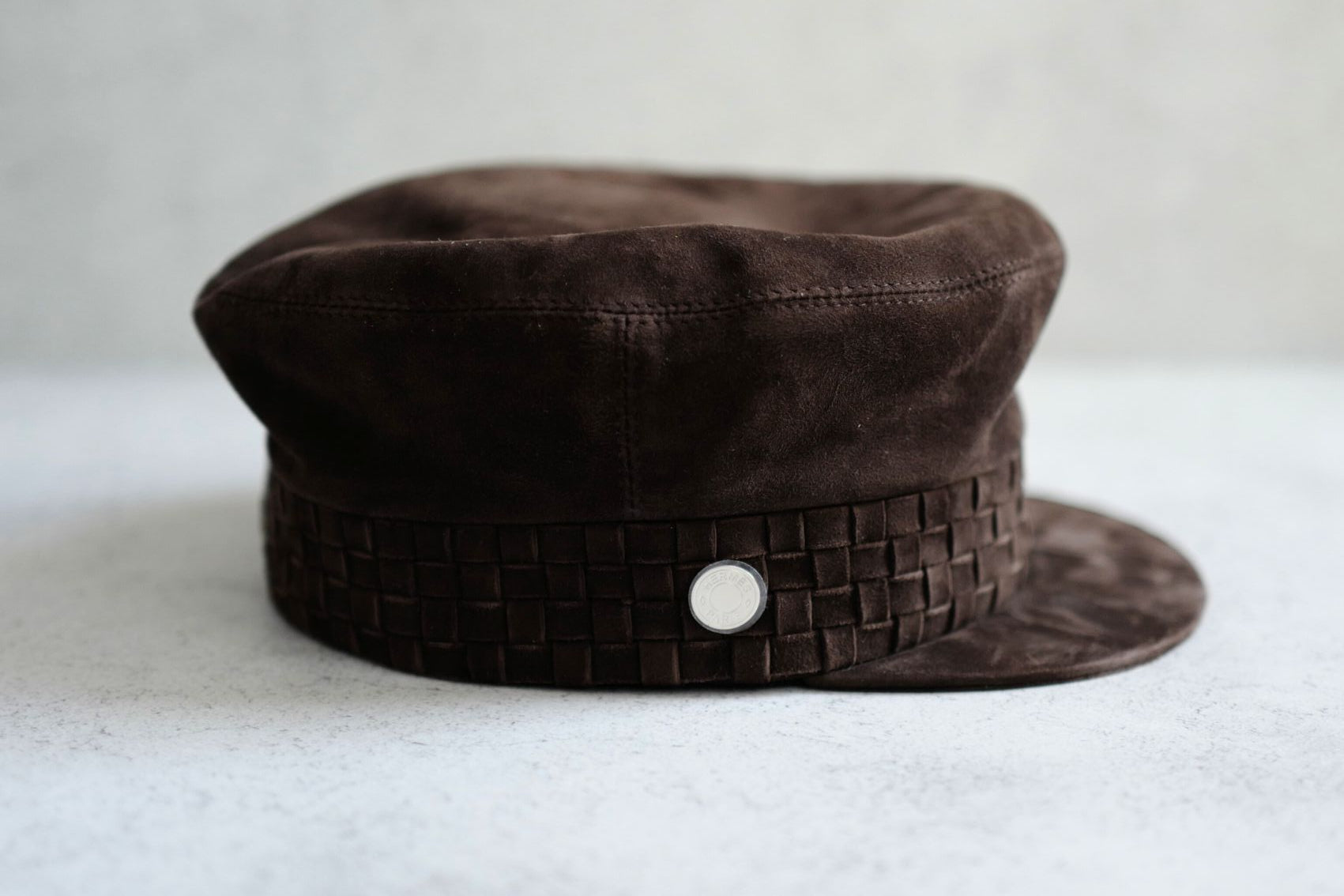 NEW Hermes Casquette Femme Giulietta in Marron Ebene Size 57 Hat $1600 Retail