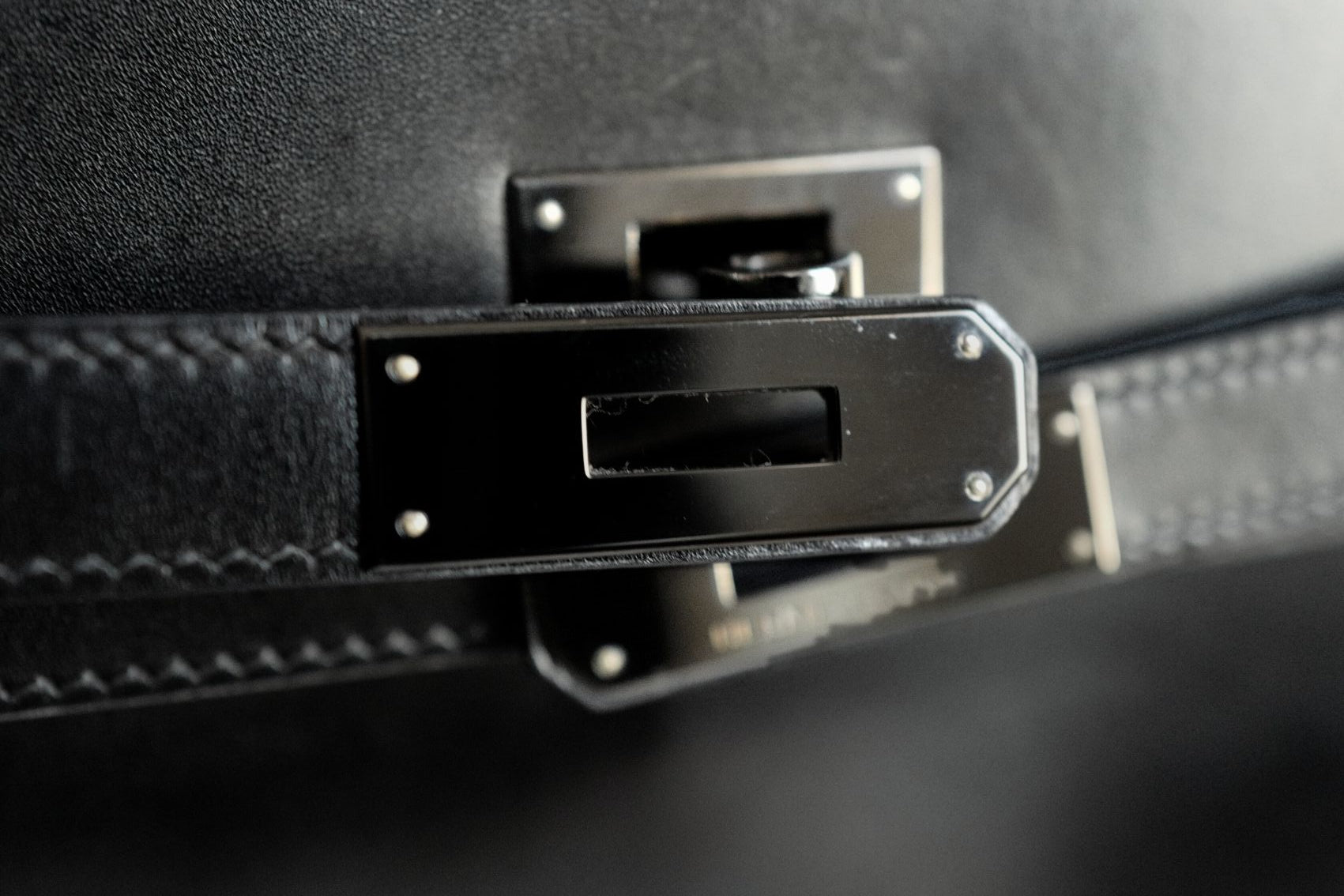 Hermès Kelly 35 So Black Box Calfskin with Black PVD Hardware Limited Edition