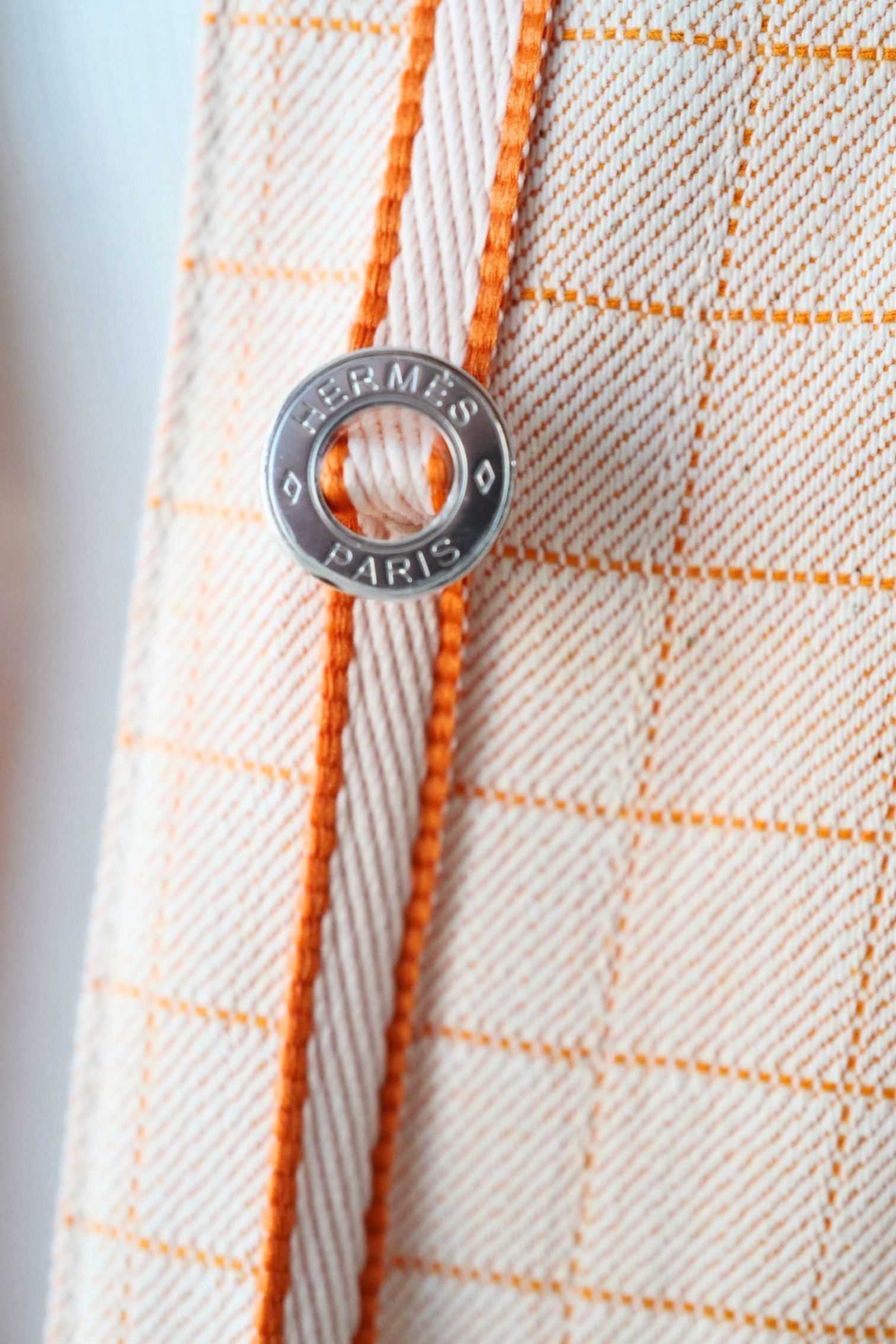 Hermès Cotton Denim Vest Blanc Naturel with Palladium Buttons – Size 36