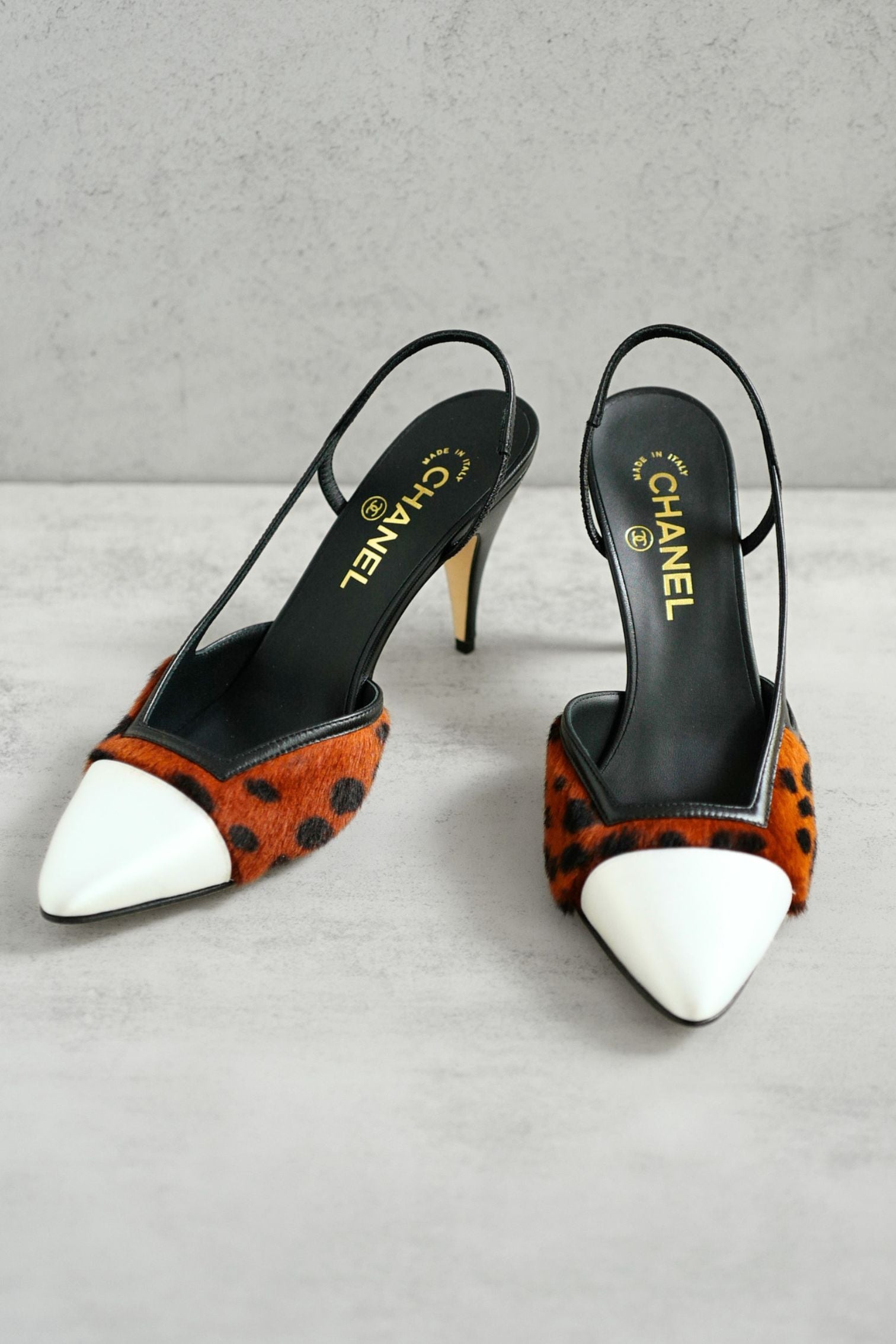Chanel 26A Métiers d’Art Matthieu Blazy Slingback Heels Leopard size 38.5