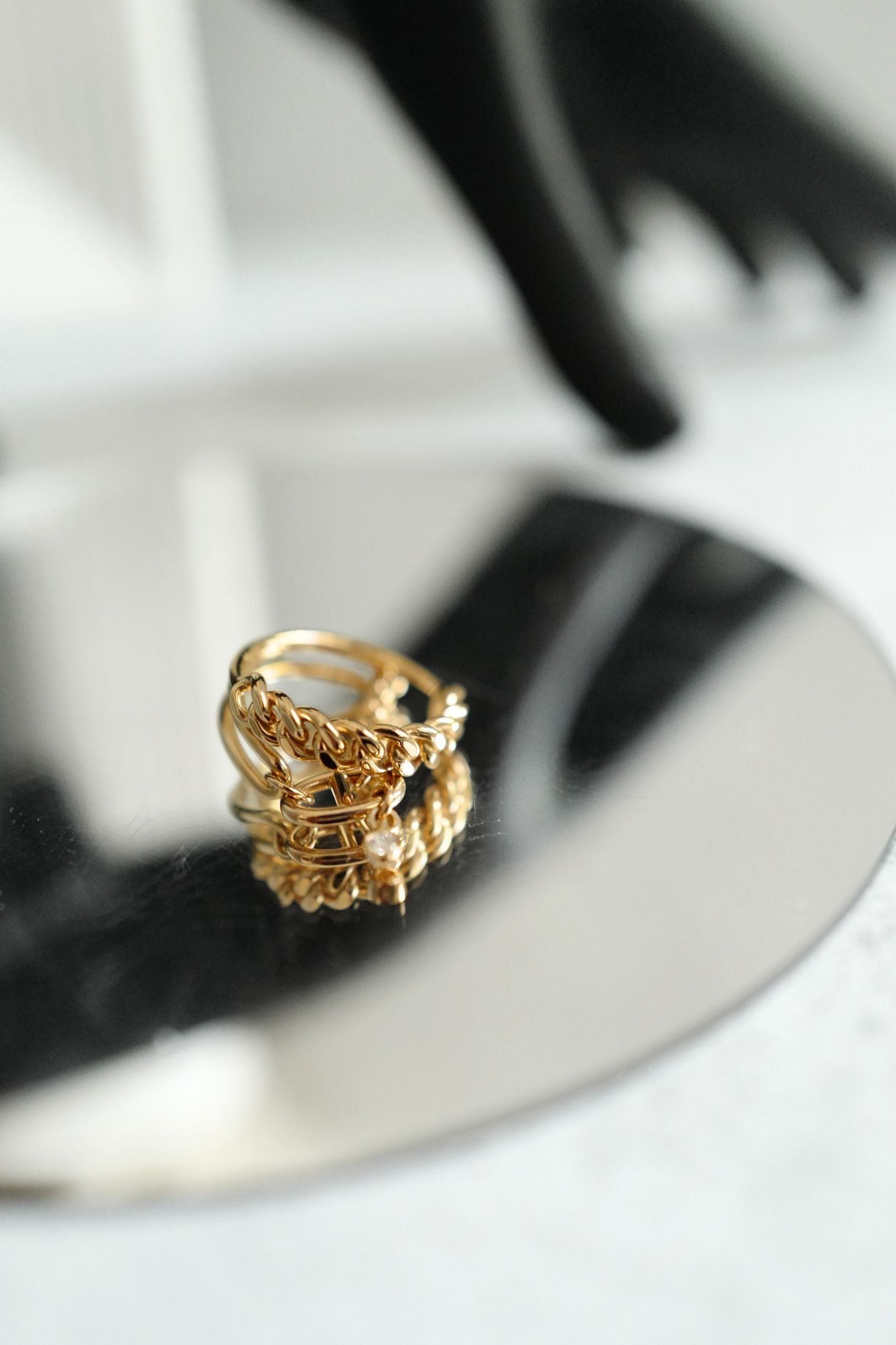 NEW Hermès Mix and H Ring 18K Rose Gold Diamond Size 54