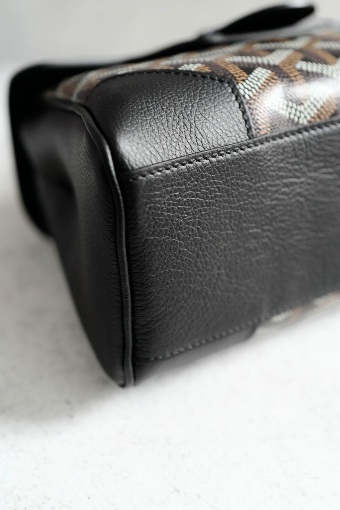 NEW Goyard Saigon Souple Mini Bag in Black Palladium HW with Beech Handle