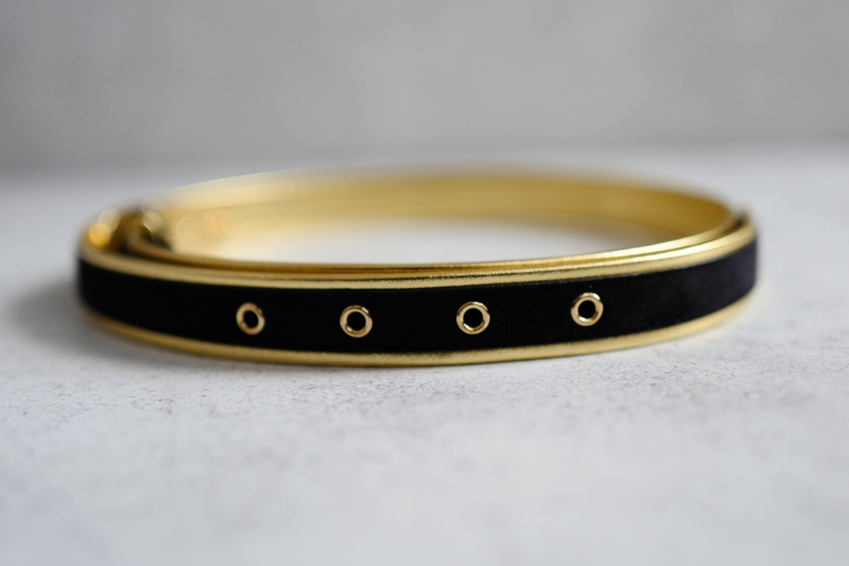 Chanel 24S Womens Leather Belt in Goatskin, Lambskin & Metal Black & Gold 80