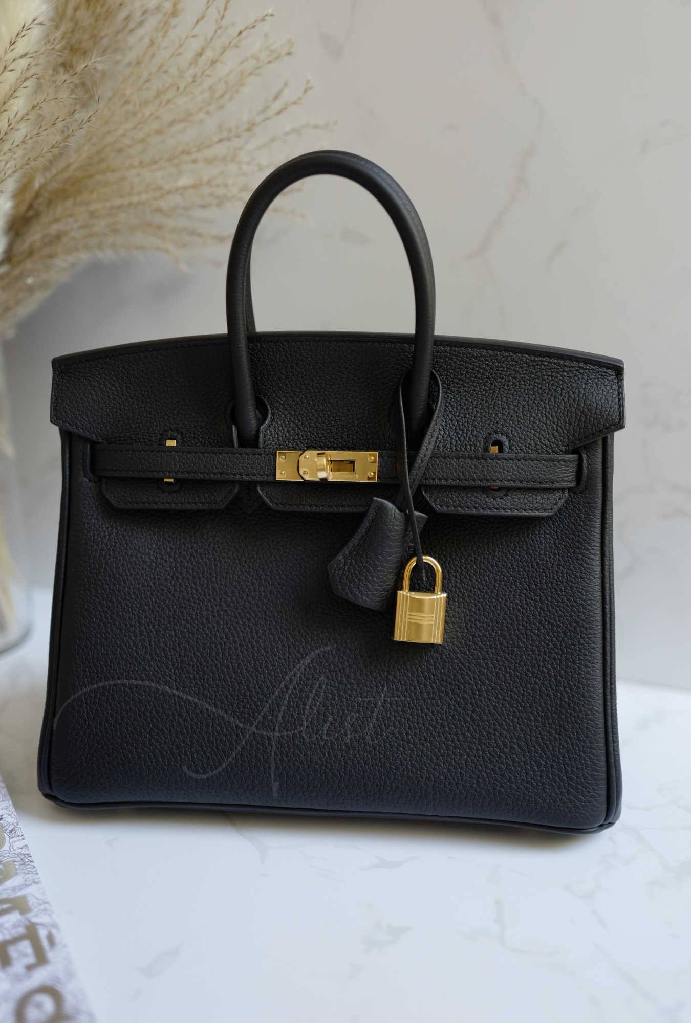 Hermes Birkin 25 Noir Black Togo Gold Hardware W 2024 With Receipt BNIB