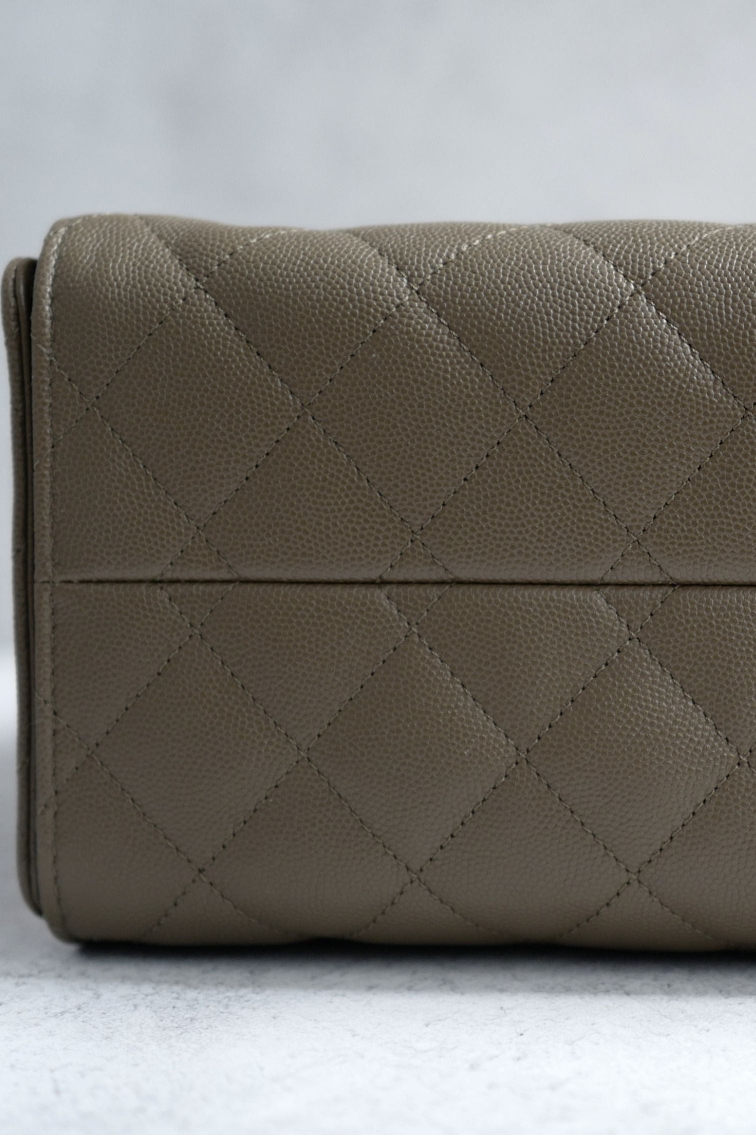 Chanel 26s Small Hobo Dark Khaki Grained Calfskin Gold Hardware