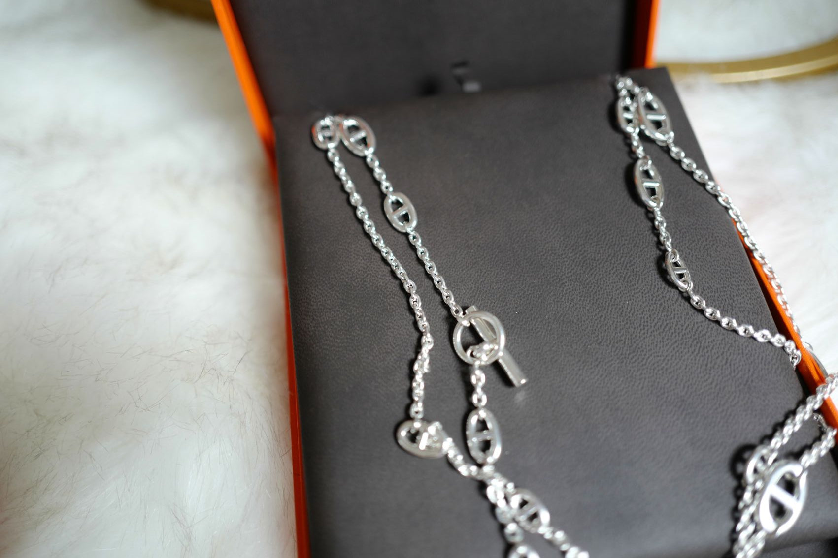 Hermès Farandole Long Necklace 160 Sterling Silver