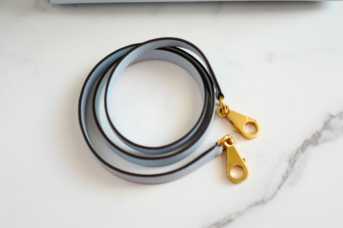 Hermes Kelly 25 Bleu Brume Epsom Sellier Gold Hardware
