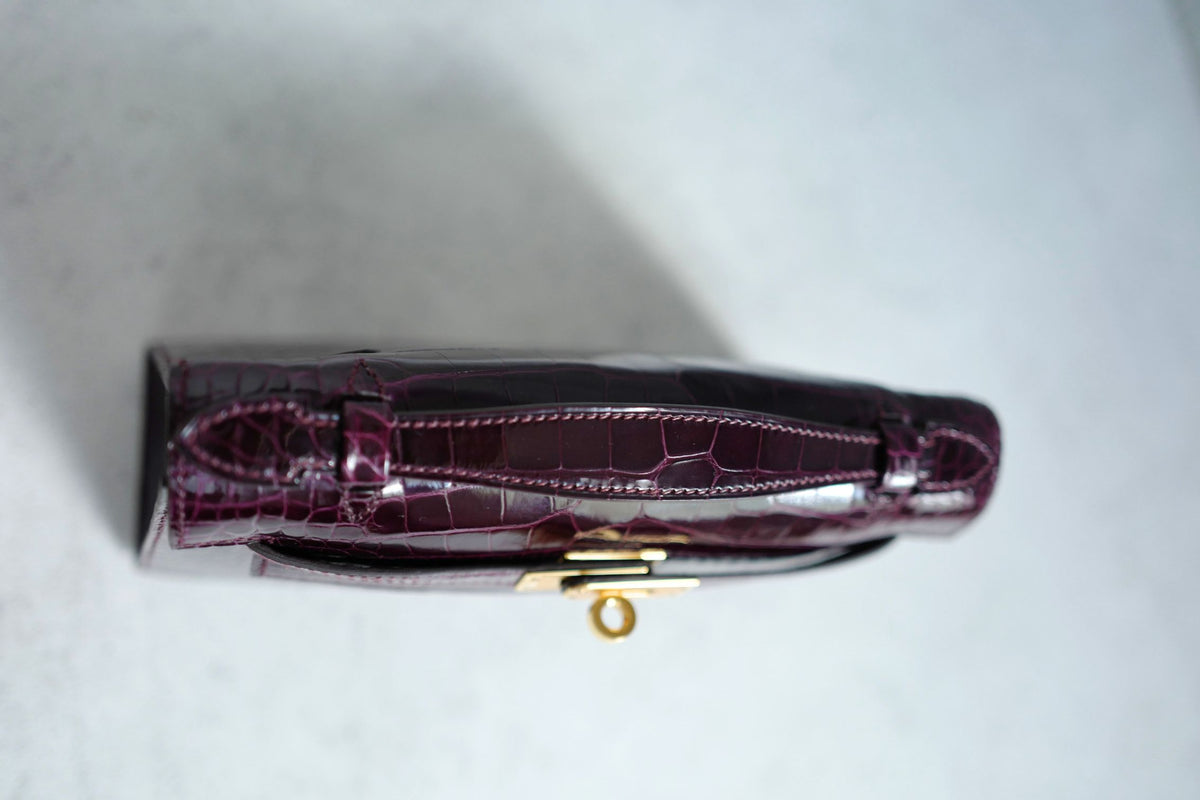 Hermes Kelly Pochette Bordeaux Mississippiens Alligator GHW G Stamp 2026